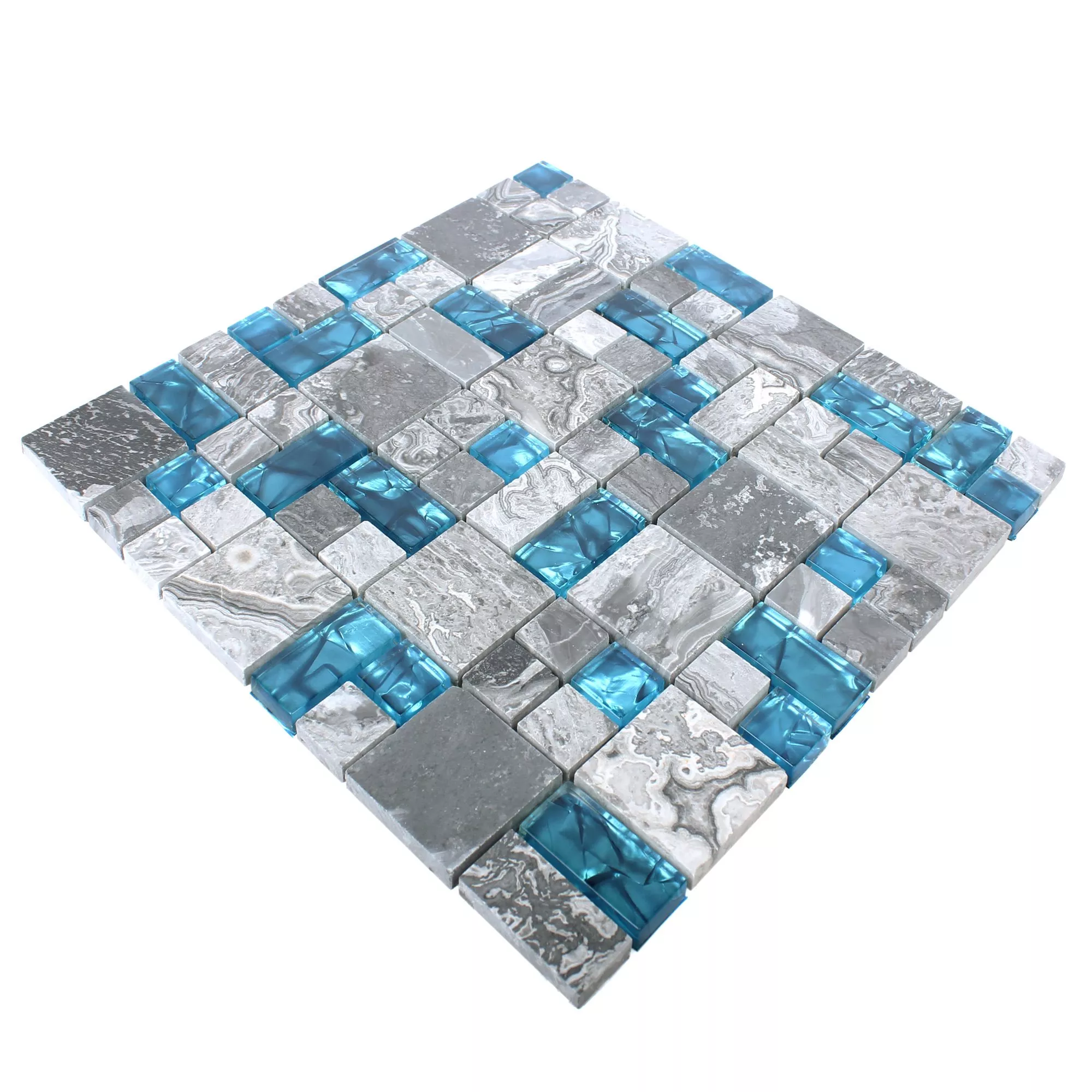 Mozaic De Sticlă Placi De Piatra Naturala Sinop Gri Albastru 2 Mix