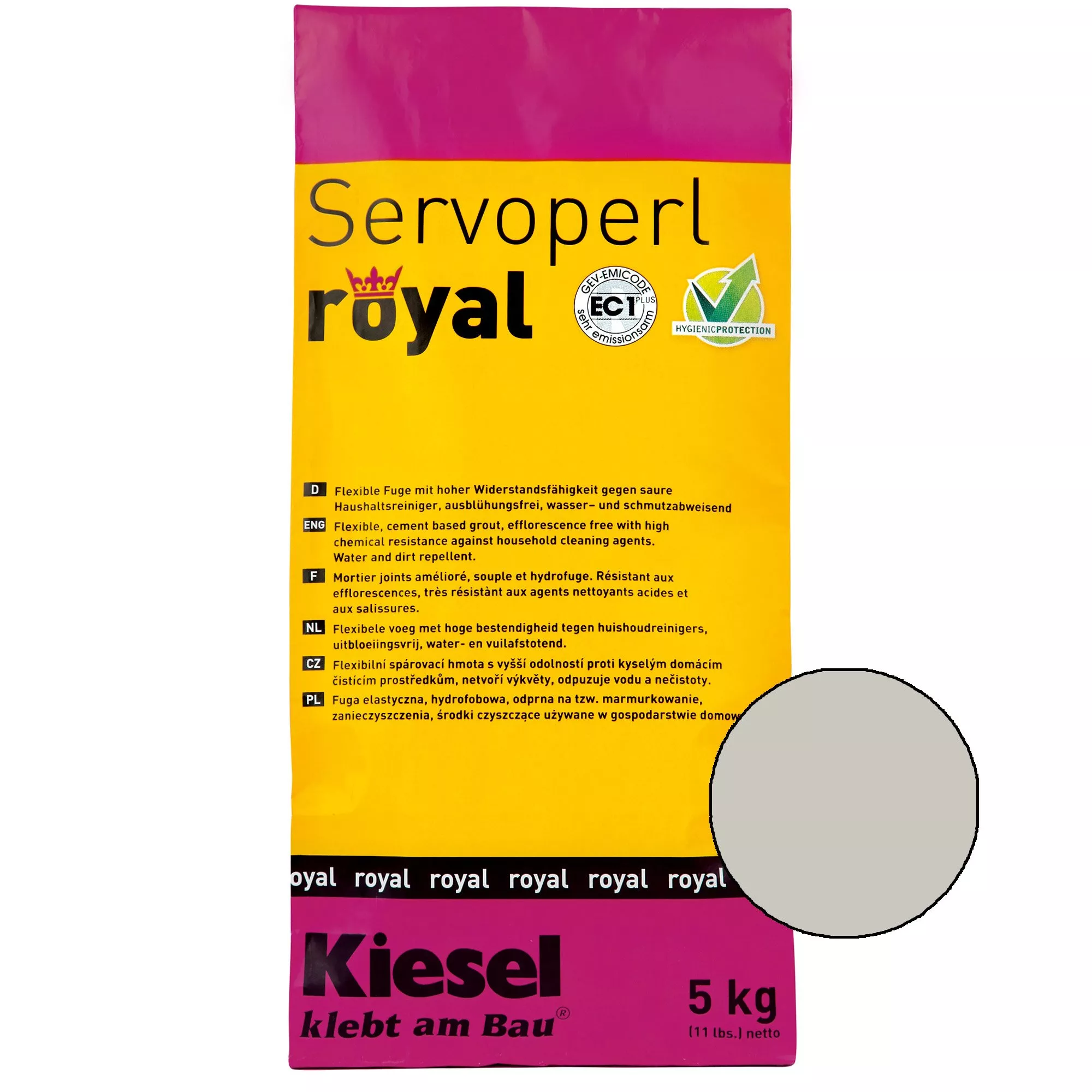 Kiesel Servoperl royal - compus pentru îmbinări - 5 kg gri argintiu