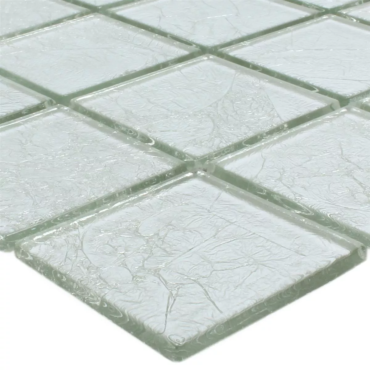 Plăci De Mozaic Sticlă Lucca Argint 48x48x4mm Plăci De Mozaic Sticlă Lucca Argint 48x48x4mm