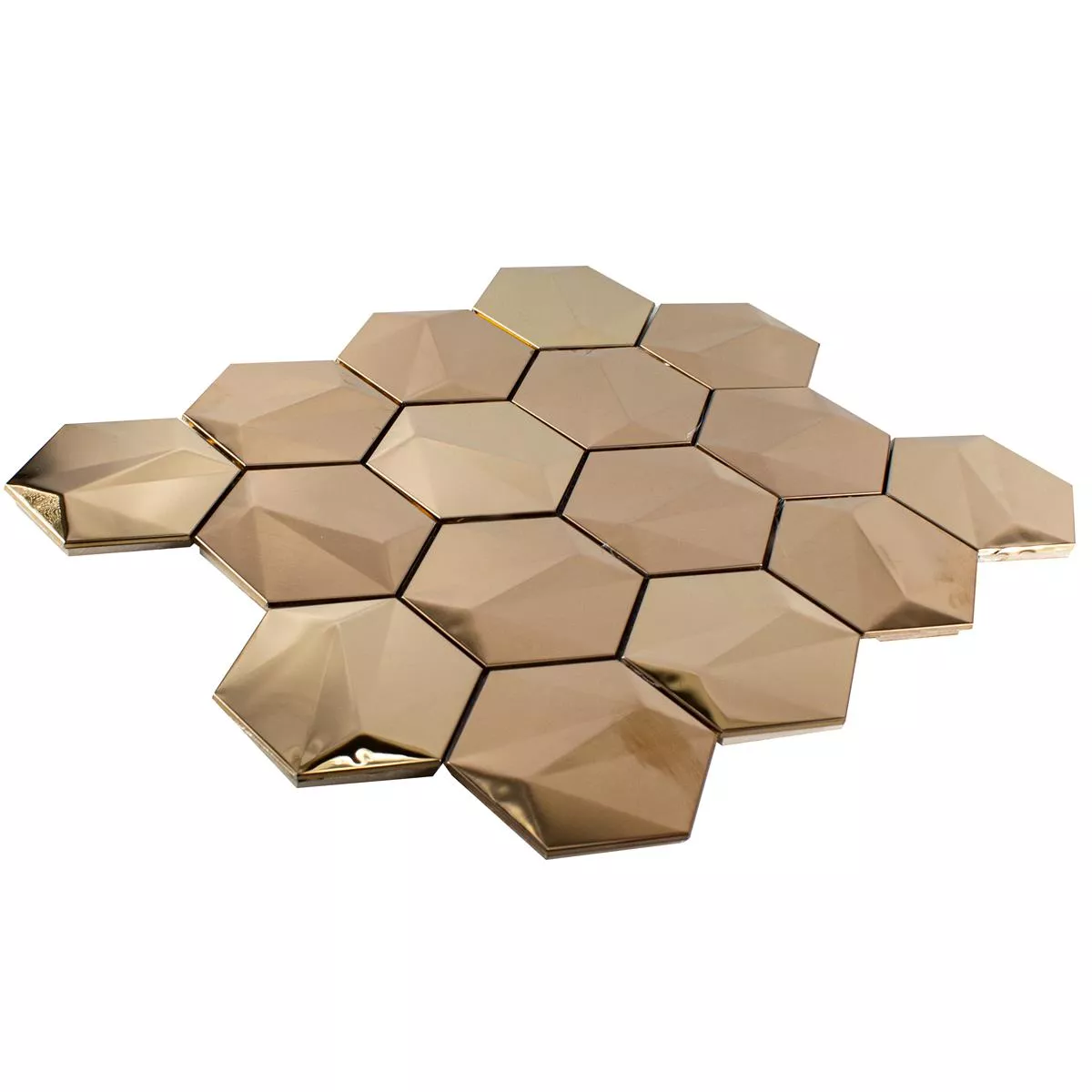 Oțel Inoxidabil Plăci De Mozaic Durango Hexagon 3D Cupru