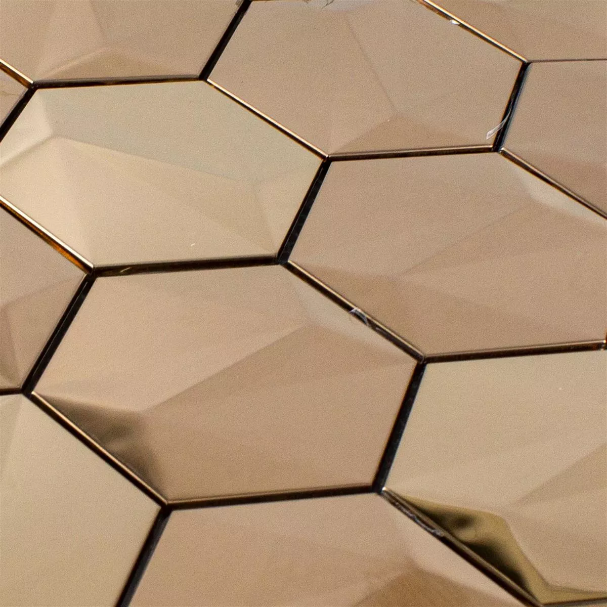 Oțel Inoxidabil Plăci De Mozaic Durango Hexagon 3D Cupru
