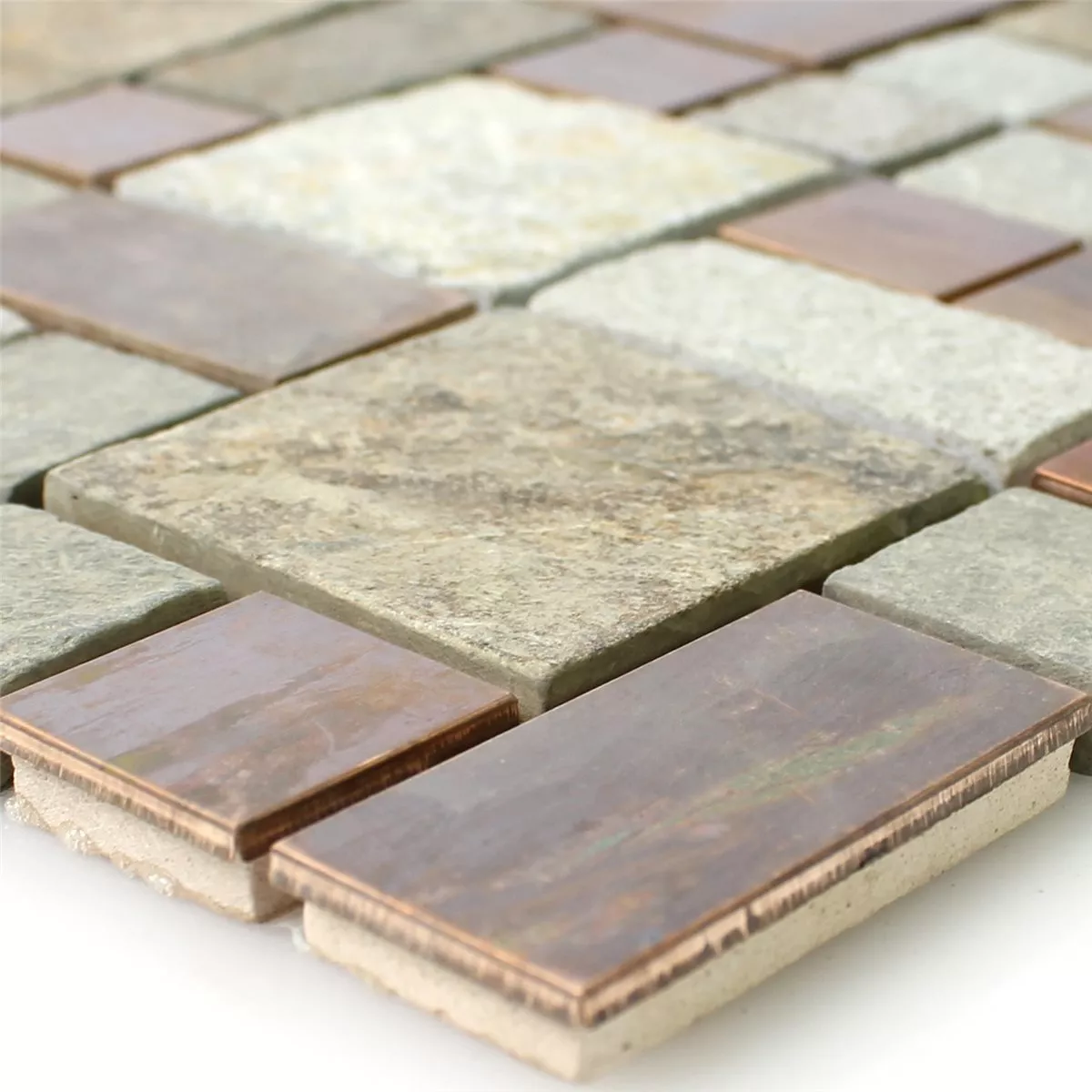 Piatră Naturală Cuarțit Aluminiu Metal Plăci De Mozaic Istanbul Cupru Maro Piatră Naturală Cuarțit Aluminiu Metal Plăci De Mozaic Istanbul Cupru Maro