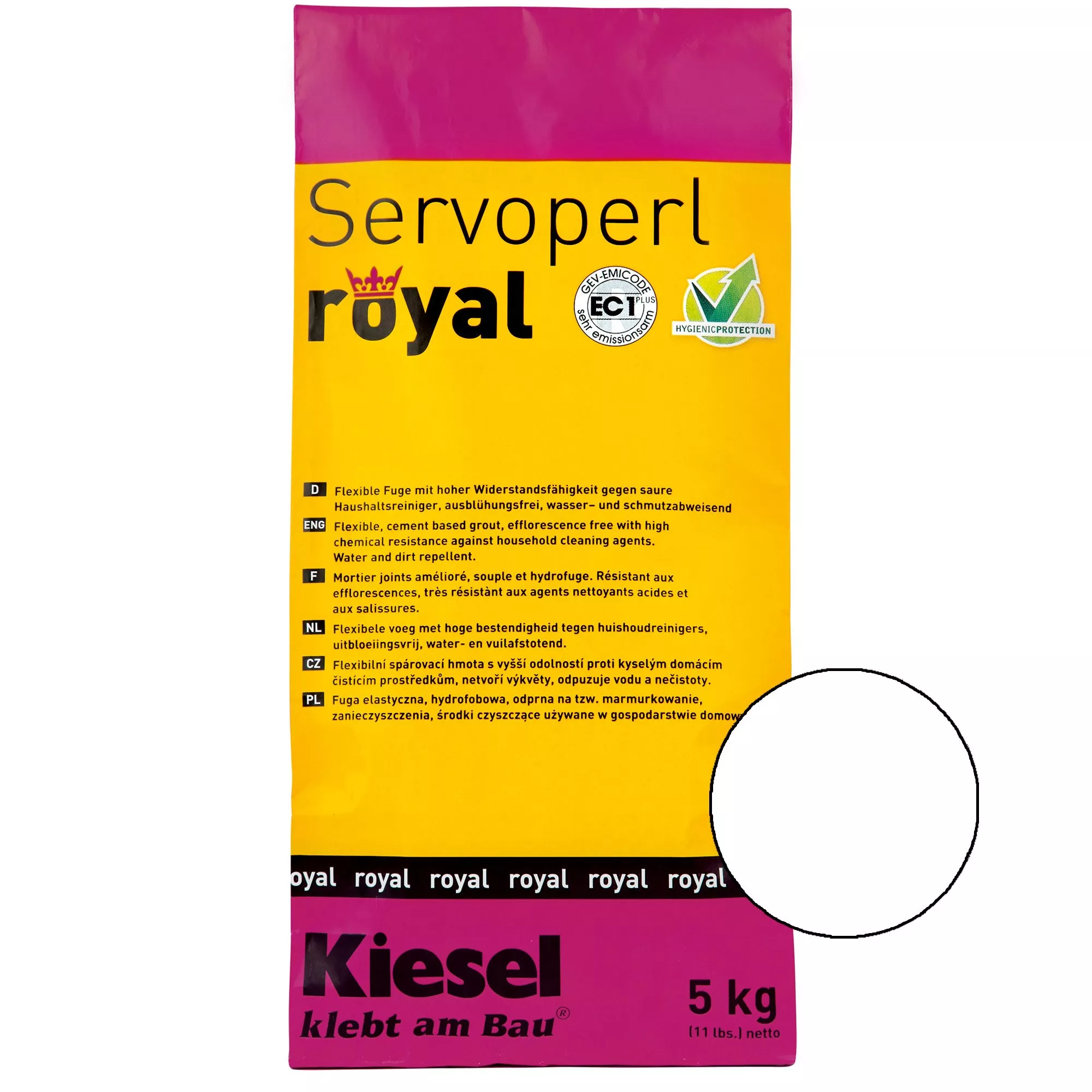 Kiesel Servoperl royal - compus pentru îmbinări-5kg alb