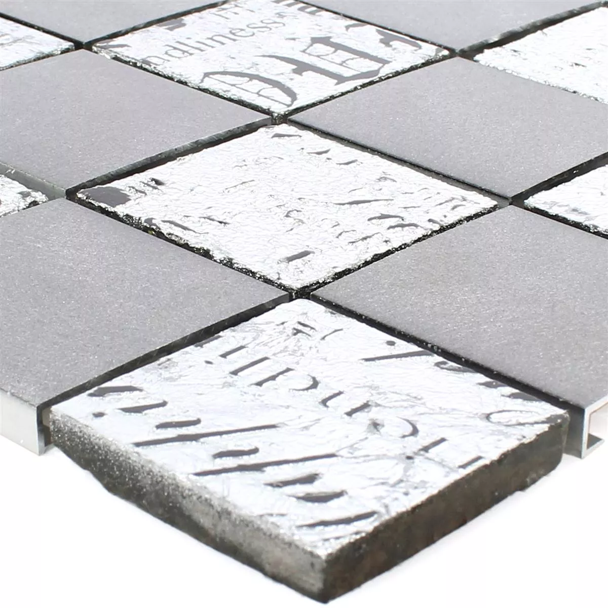 Plăci De Mozaic Metal Piatră Naturală Parole Negru Argint