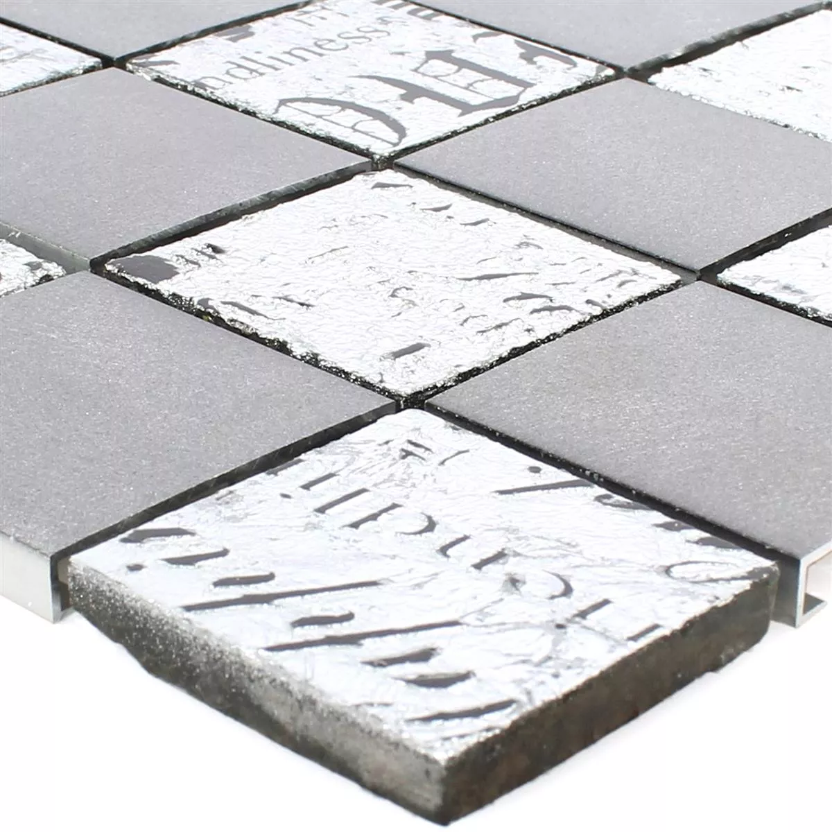 Plăci De Mozaic Metal Piatră Naturală Parole Negru Argint Plăci De Mozaic Metal Piatră Naturală Parole Negru Argint
