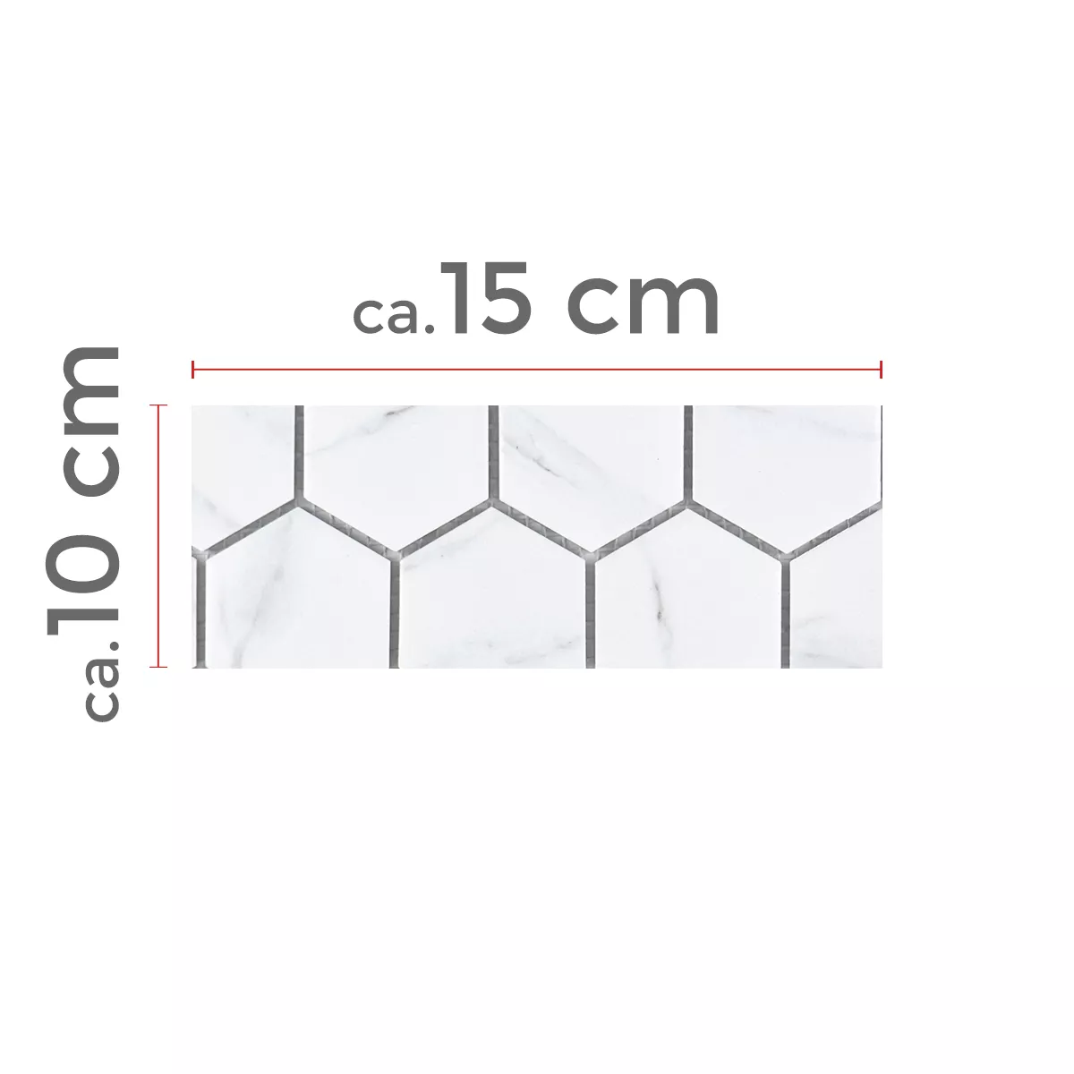 Model din Ceramică Plăci De Mozaic Zyrus Carrara Hexagon 