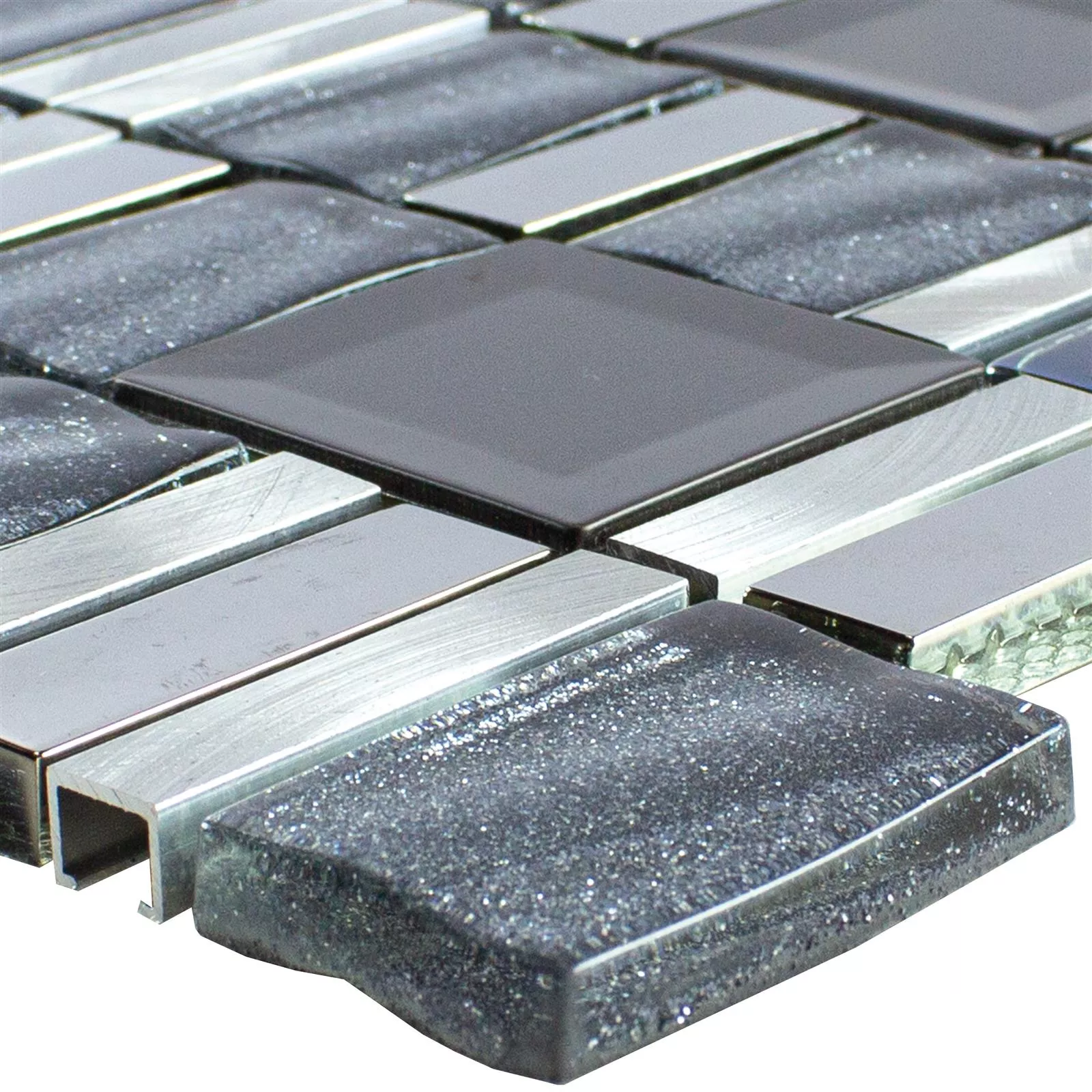 Sticlă Aluminiu Mozaic LaCrosse Negru Gri Argint