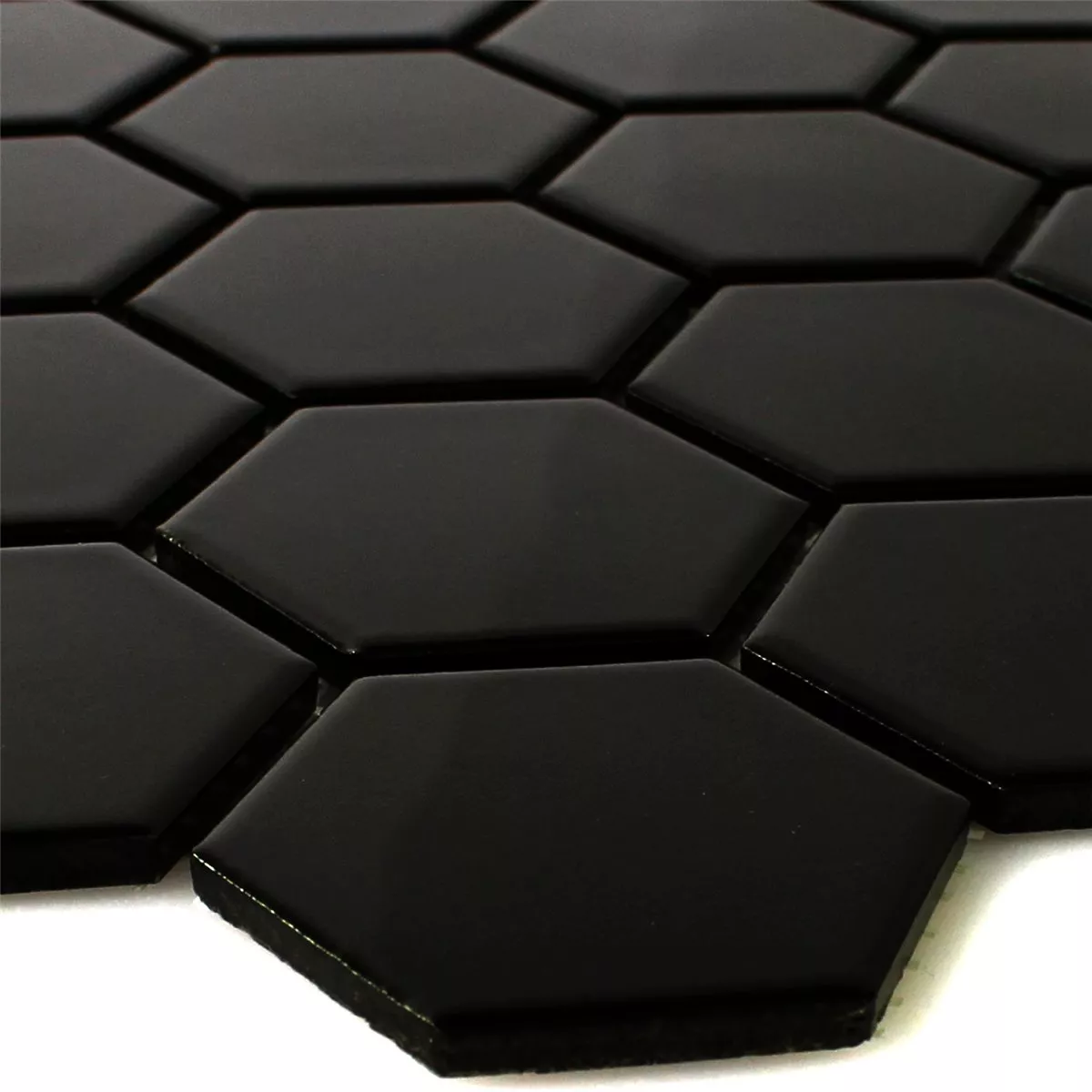 Model din Plăci De Mozaic Ceramică Hexagon Negru Strălucitor H51