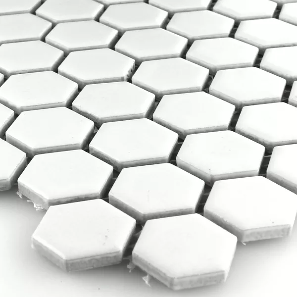 Plăci De Mozaic Ceramică Hexagon Alb Înghețată H23