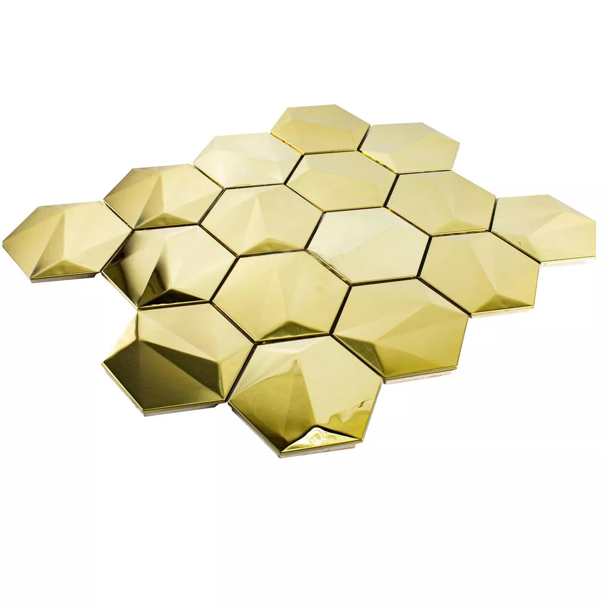 Oțel Inoxidabil Plăci De Mozaic Durango Hexagon 3D Aur