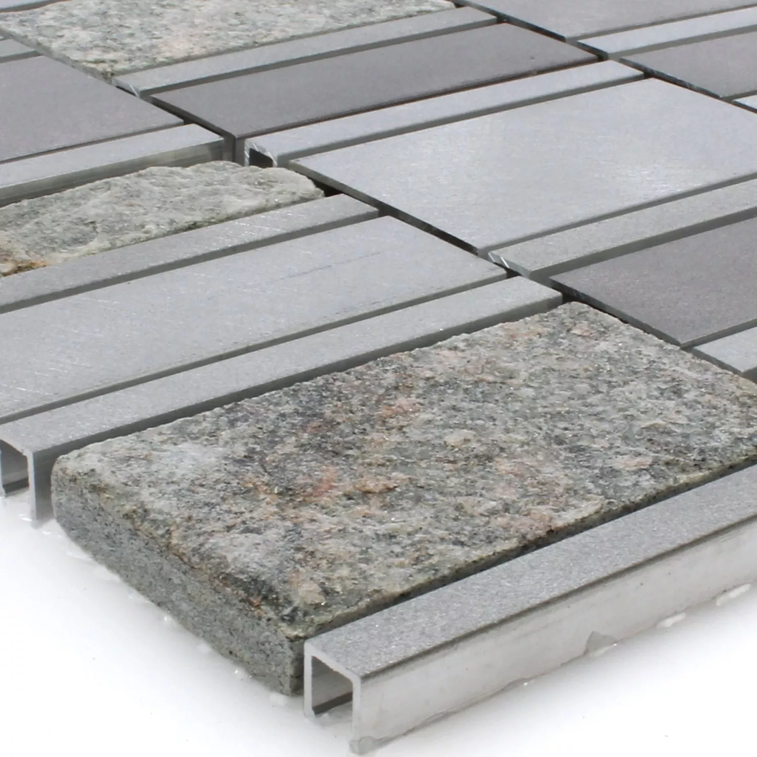 Plăci De Mozaic Piatră Naturală Aluminiu Avanti Gri Plăci De Mozaic Piatră Naturală Aluminiu Avanti Gri