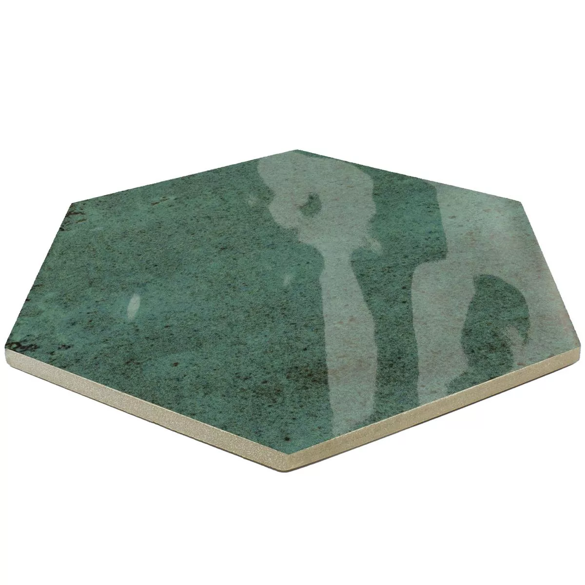 Plăci Ceramice Pentru Pereti Arosa Strălucitor Ondulat Hexagon Verde Smarald 17,3x15cm
