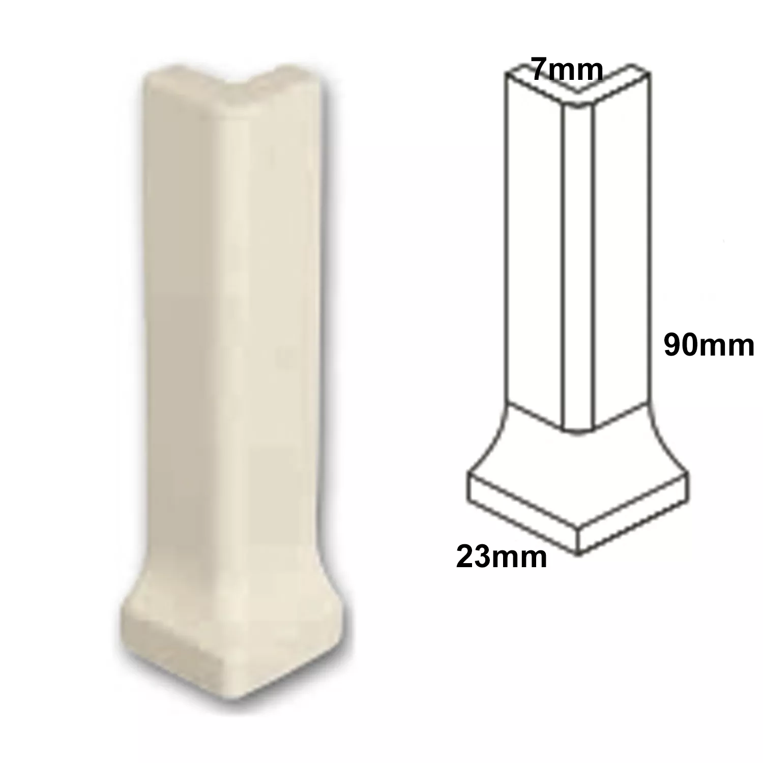 Colțul Exterior Courage Gri Înghețată 2,3x9cm Colțul Exterior Courage Gri Înghețată 2,3x9cm