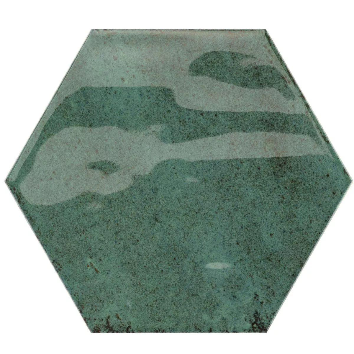 Plăci Ceramice Pentru Pereti Arosa Strălucitor Ondulat Hexagon Verde Smarald 17,3x15cm