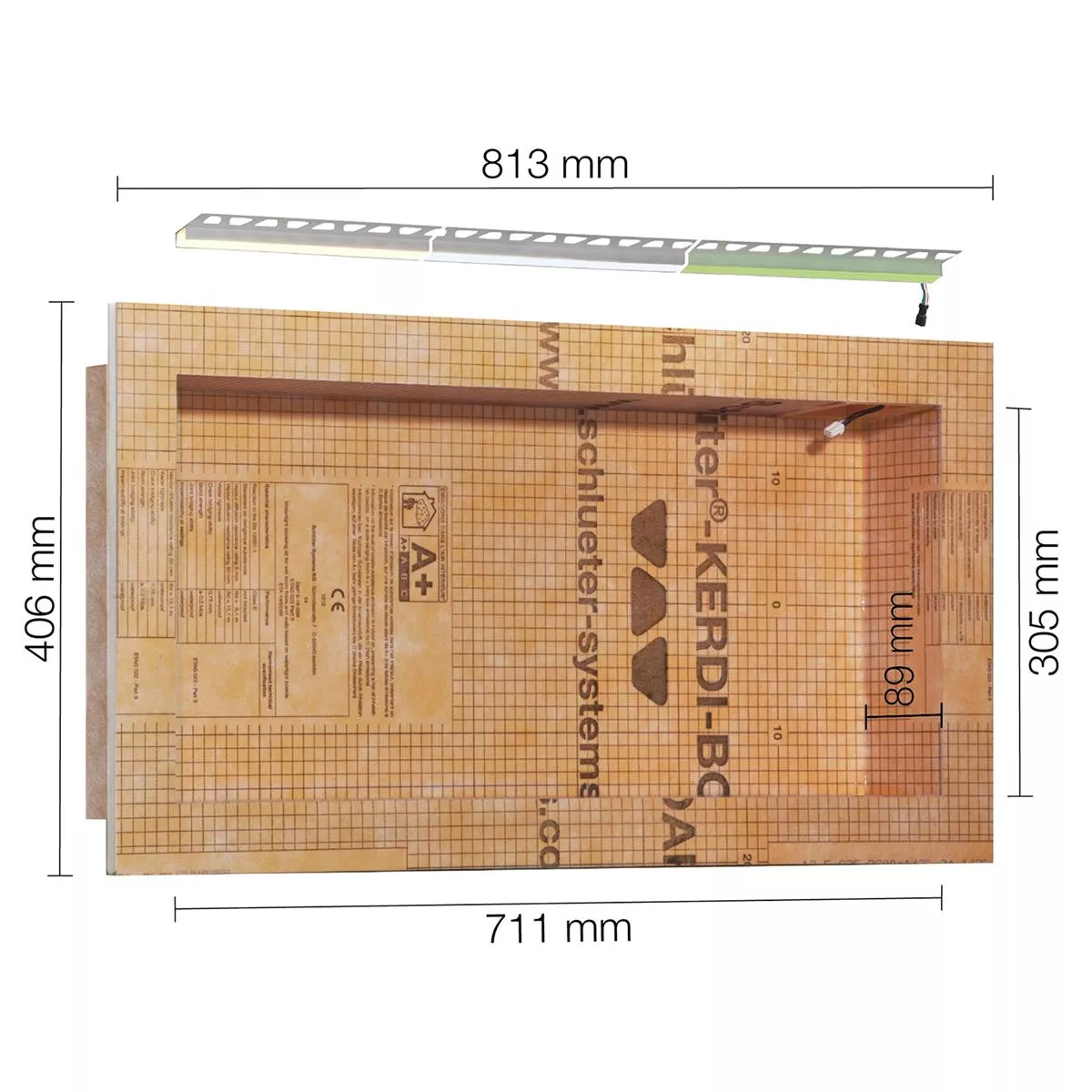 Set de nișă Schlüter Kerdi Board NLT Iluminare LED