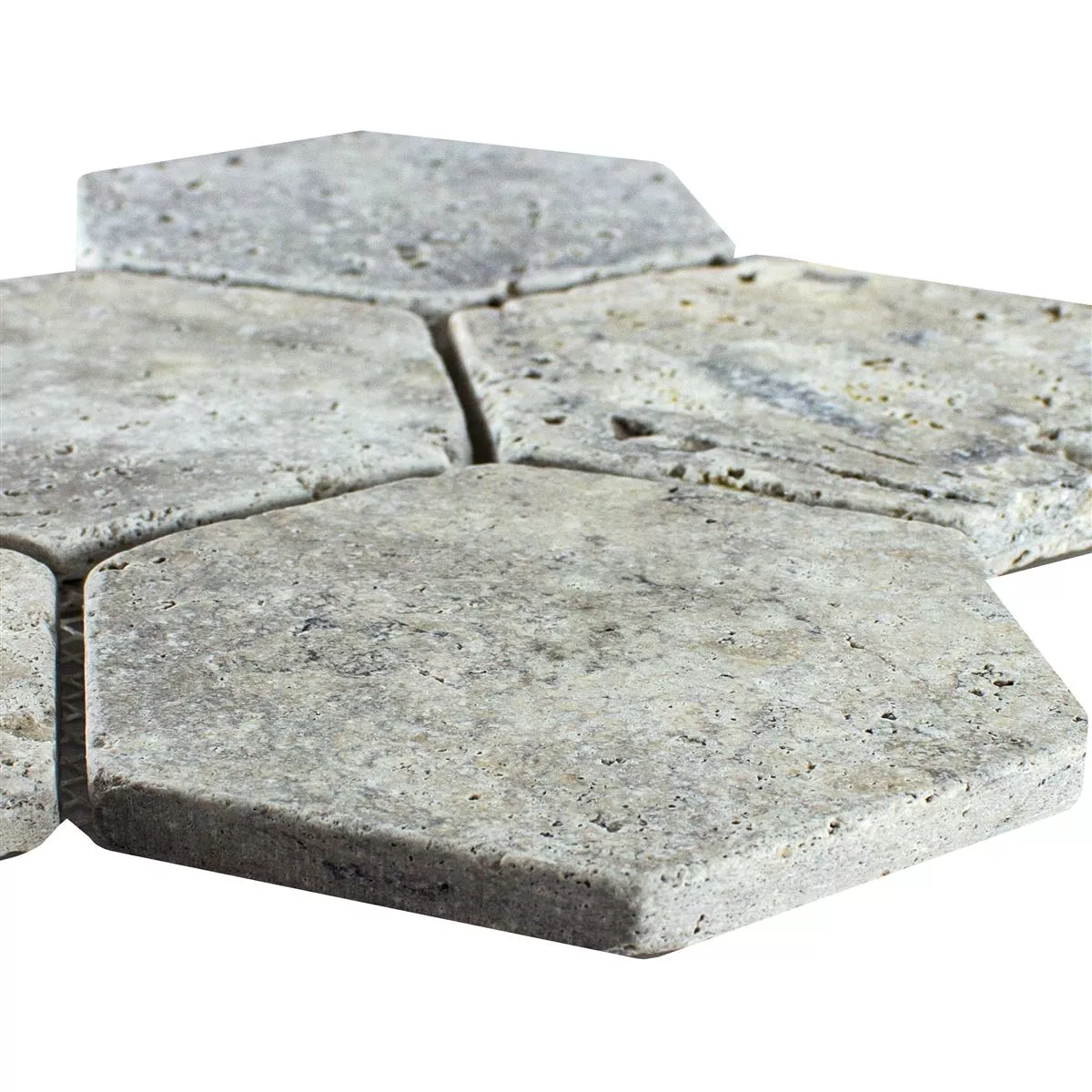 Travertin Piatră Naturală Plăci De Mozaic Mercado Hexagon Argint Travertin Piatră Naturală Plăci De Mozaic Mercado Hexagon Argint