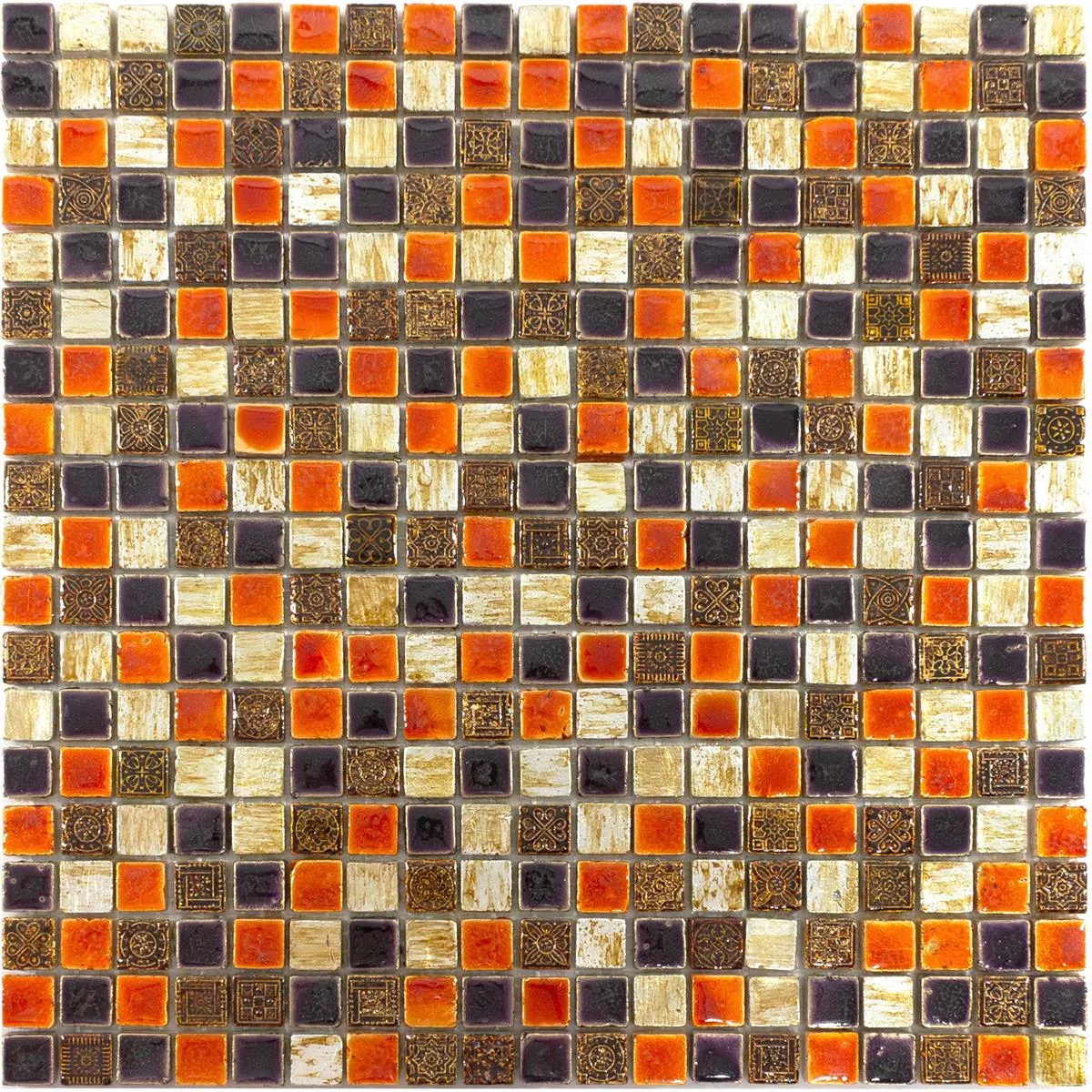 Piatră Naturală Plăci De Mozaic Toskana Roșu Cupru Mix