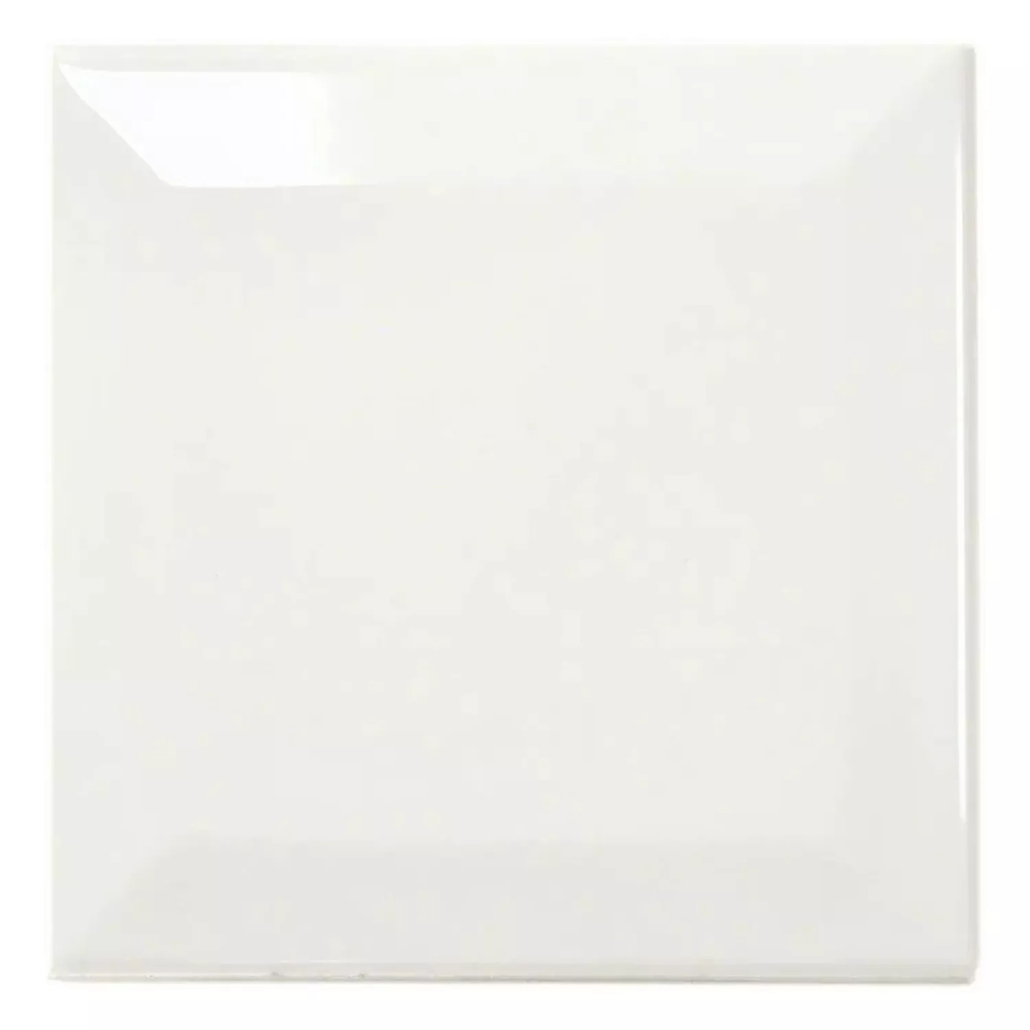 Tigla de metrou Alb Strălucitor 10x10 cm Fațetă Catarina Blanco