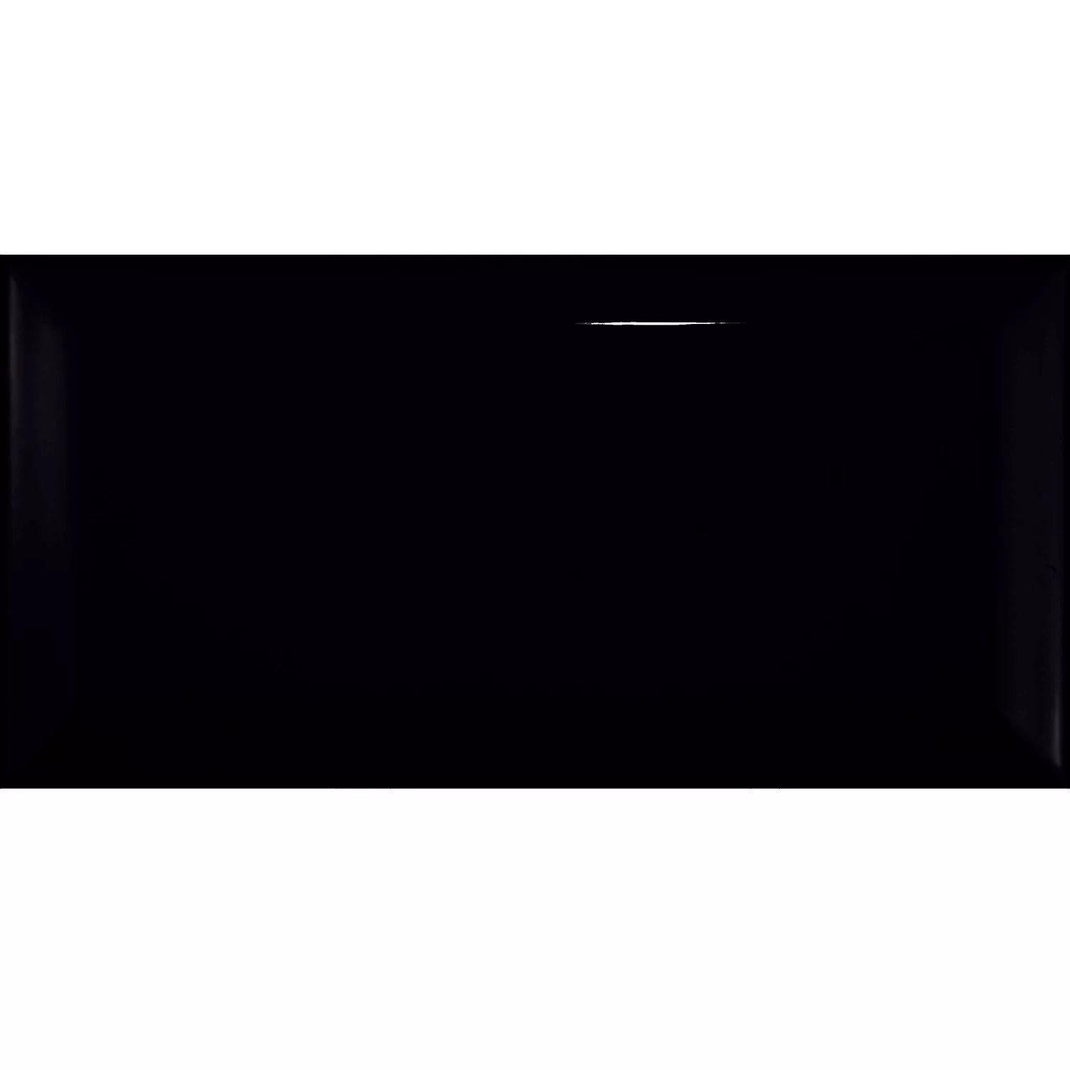Tigla de metrou Negru Strălucitor 7,5x15 cm Fațetă Pitcox Negro