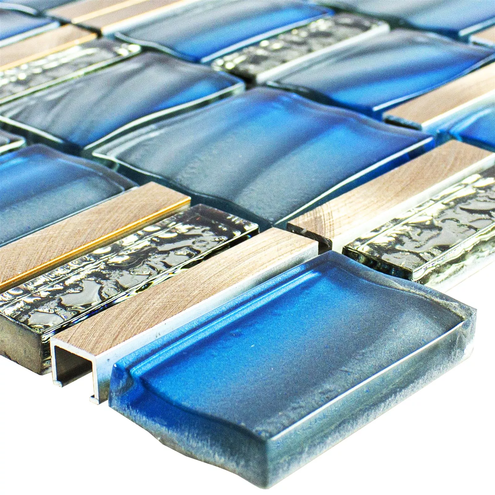 Model din Sticlă Metal Plăci De Mozaic Union Albastru Cupru