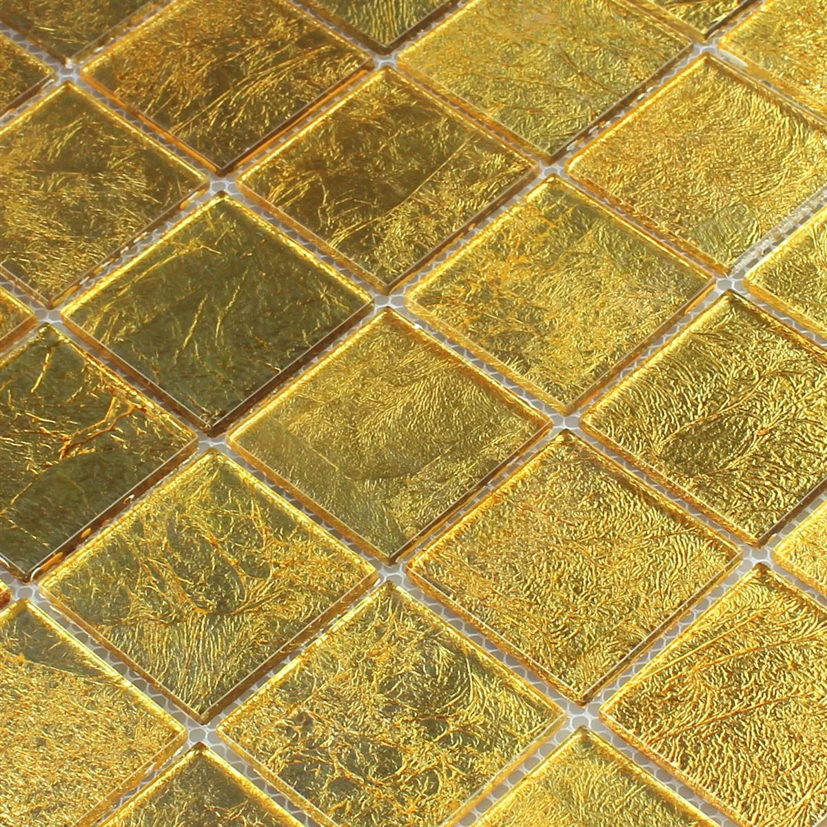 Plăci De Mozaic Sticlă Efect Aur 48x48x4mm