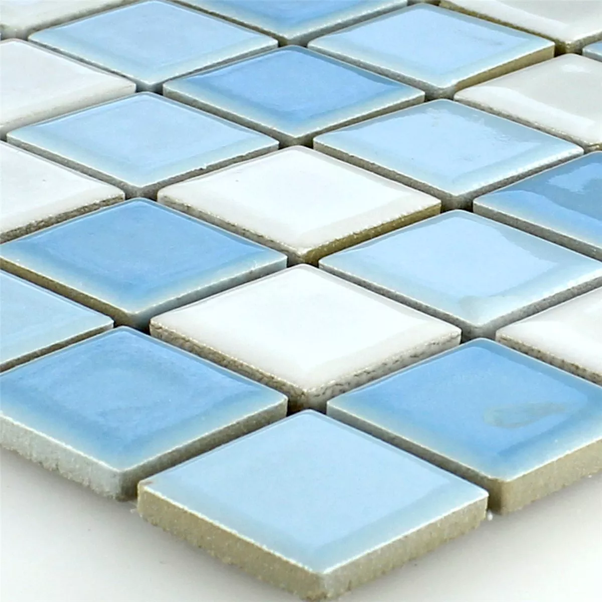 Plăci De Mozaic Ceramică Bodaway Albastru Alb 25x25x5mm
