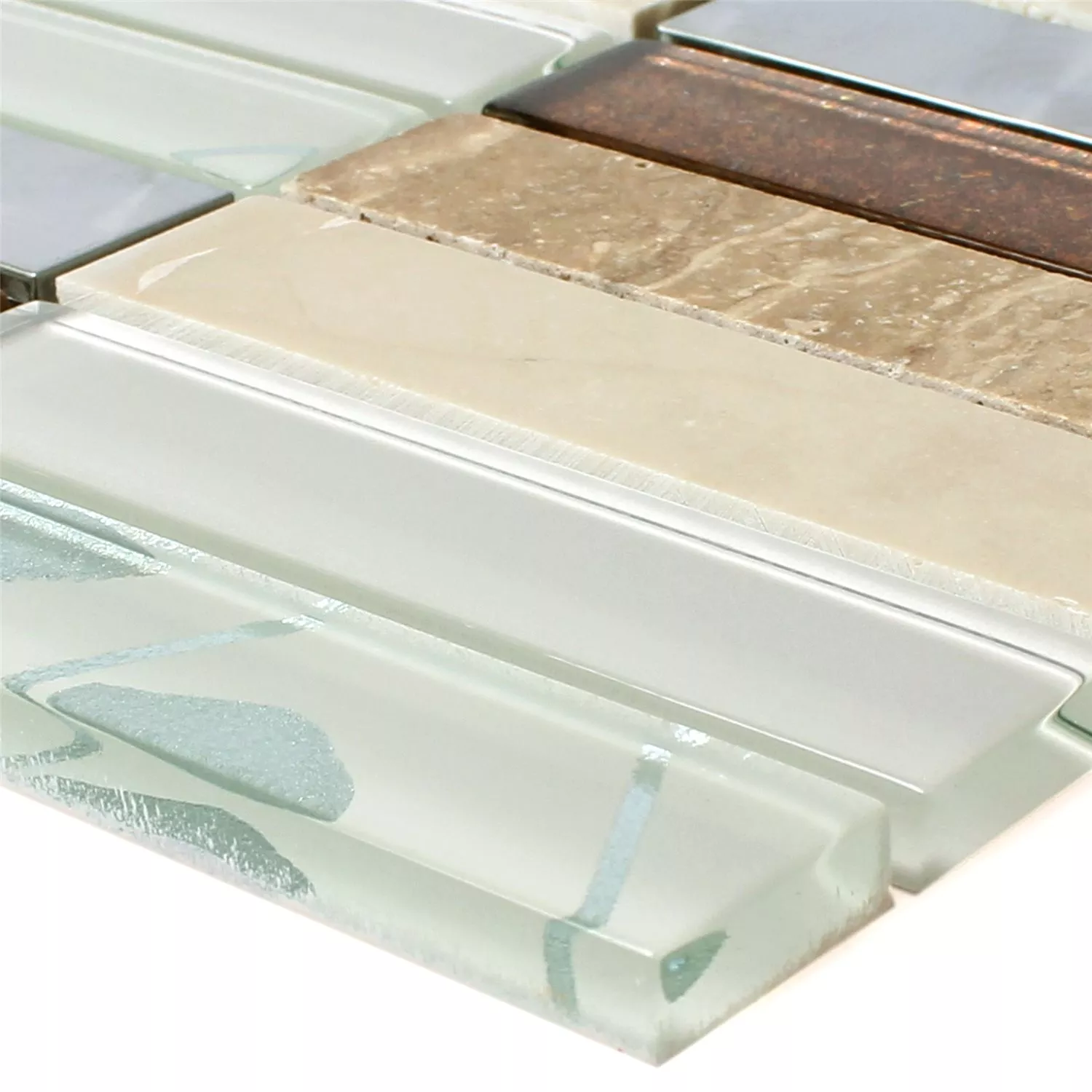 Plăci De Mozaic Musical Sticlă Piatră Oțel Mix Bej Plăci De Mozaic Musical Sticlă Piatră Oțel Mix Bej