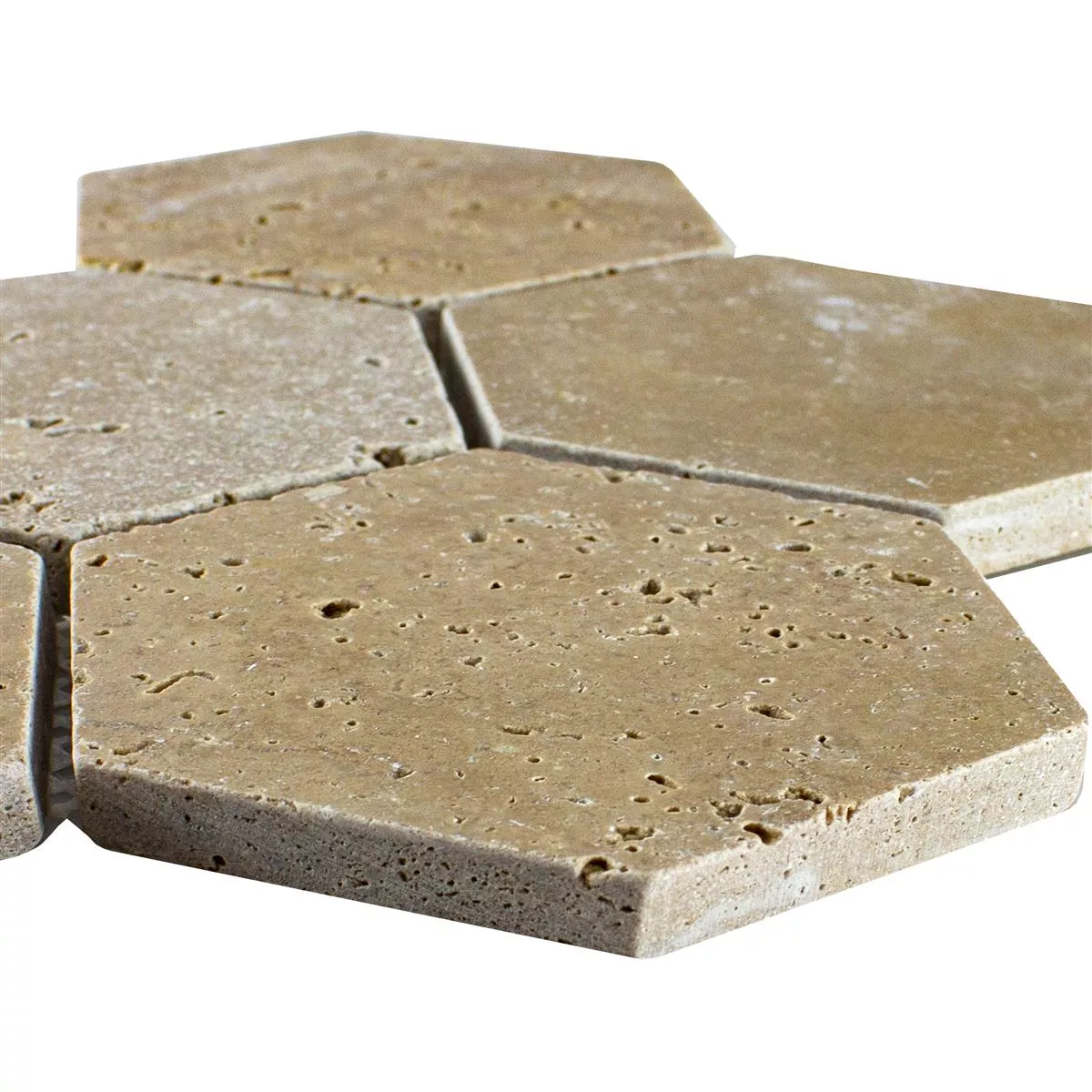 Travertin Piatră Naturală Plăci De Mozaic Mercado Hexagon Maro Travertin Piatră Naturală Plăci De Mozaic Mercado Hexagon Maro