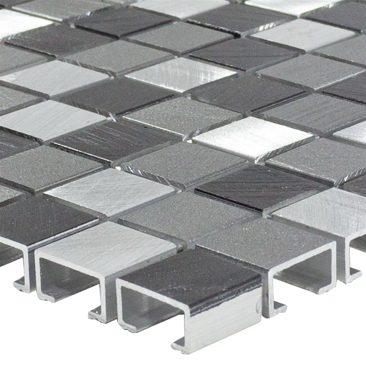 Aluminiu Metal Plăci De Mozaic Montezuma Gri Argint Mix Aluminiu Metal Plăci De Mozaic Montezuma Gri Argint Mix