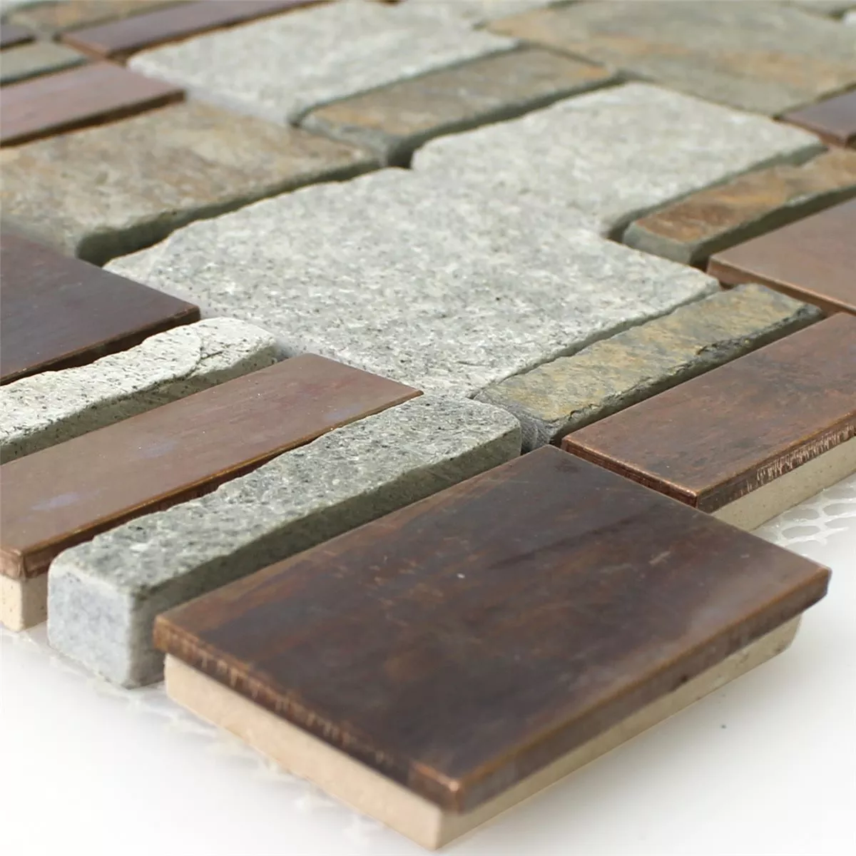 Piatră Naturală Cuarțit Metal Aluminiu Plăci De Mozaic Topsail Cupru Maro Piatră Naturală Cuarțit Metal Aluminiu Plăci De Mozaic Topsail Cupru Maro