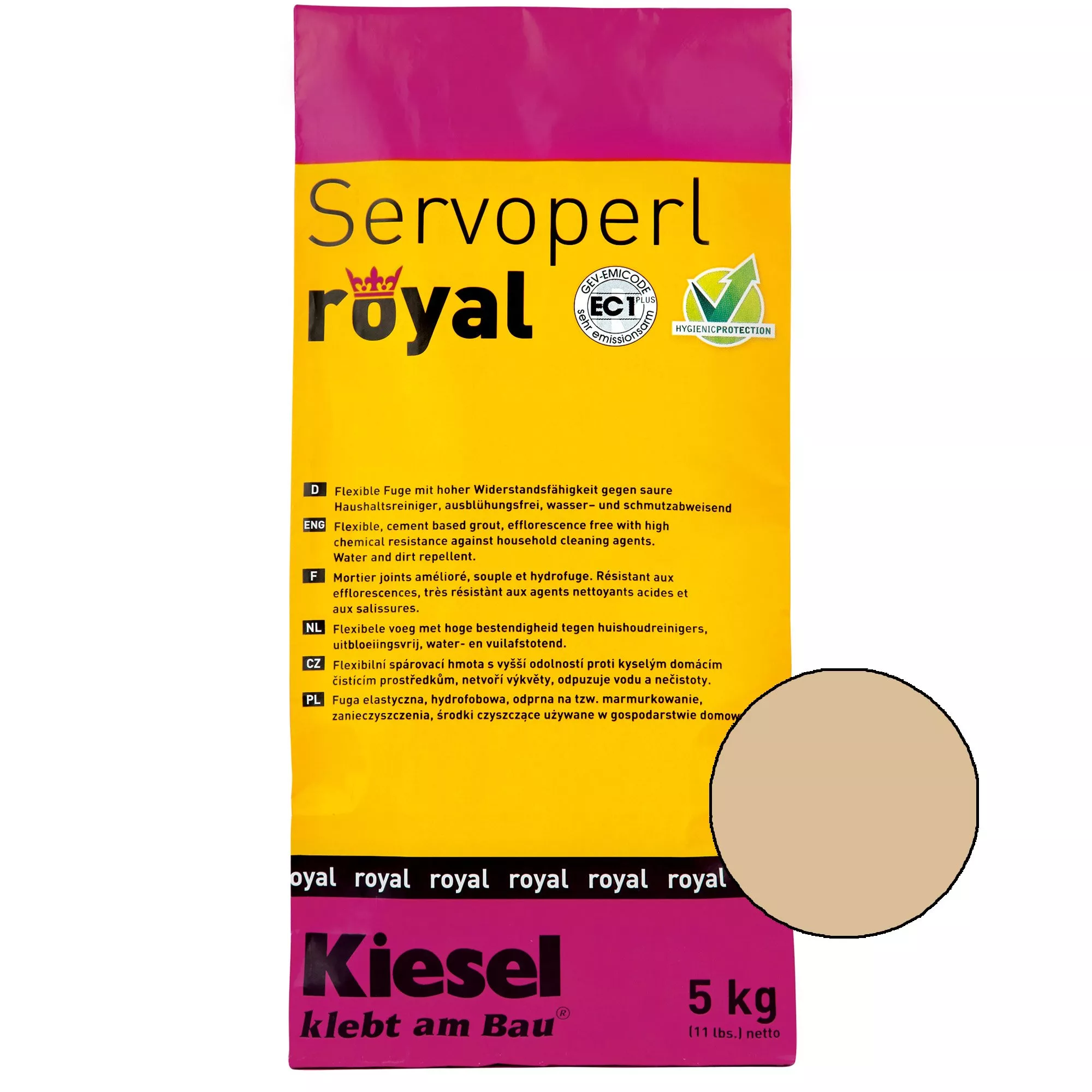 Kiesel Servoperl royal - compus pentru rosturi - 5 kg Safari Sand