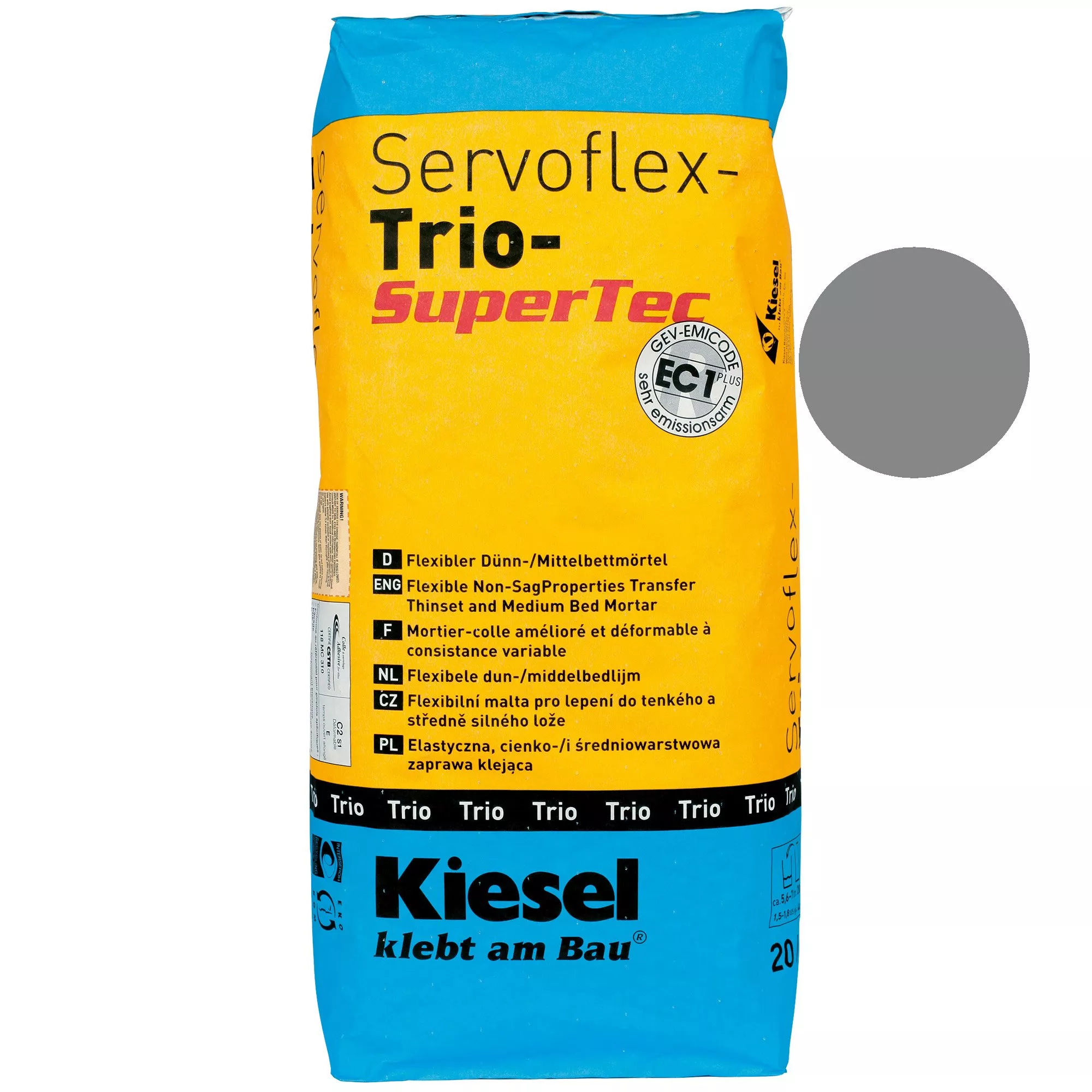 Kiesel Tigla Adeziv Servoflex Mortar Pat Subțire și Mediu Gri 20Kg Kiesel Tigla Adeziv Servoflex Mortar Pat Subțire și Mediu Gri 20Kg