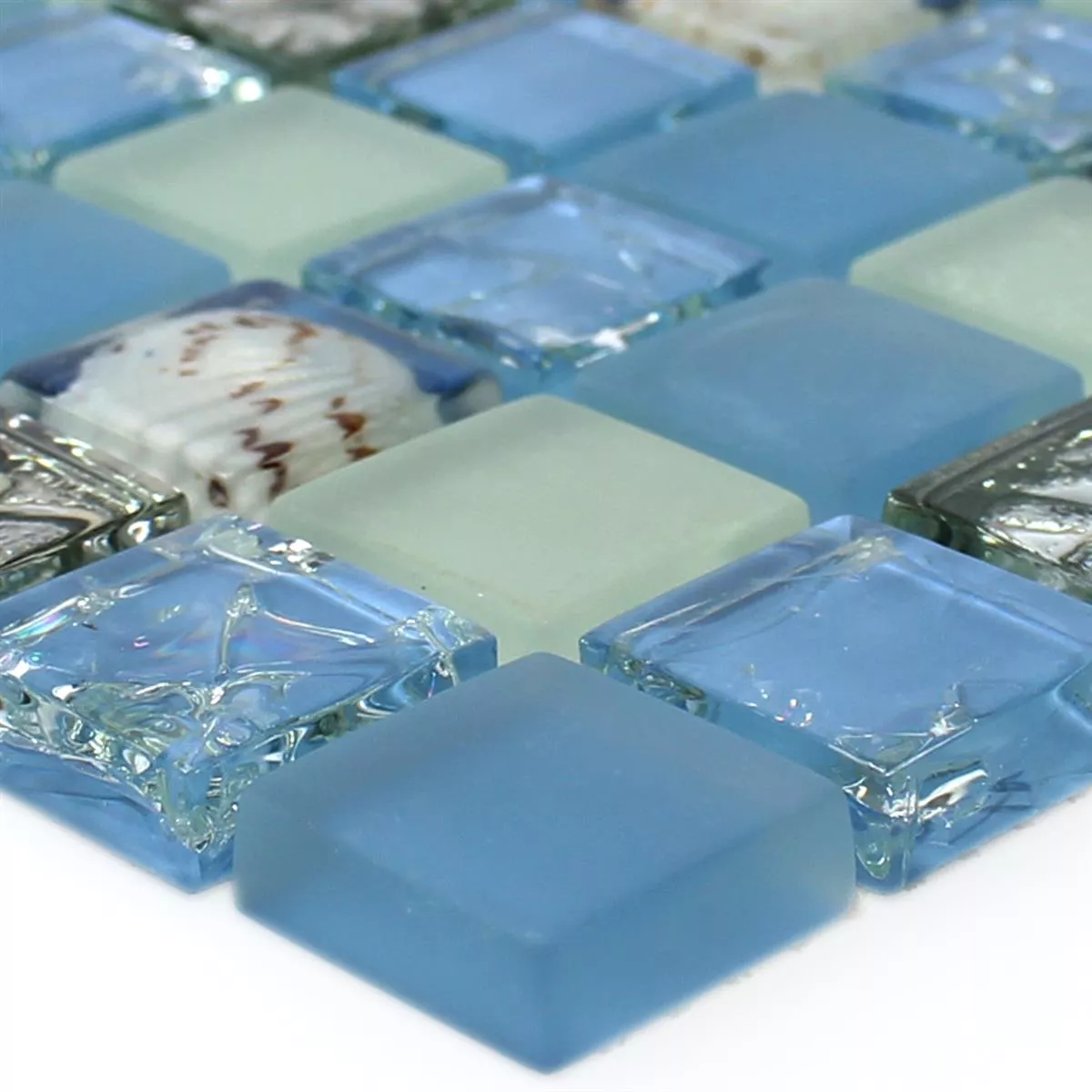Sticlă Coajă Plăci De Mozaic Byron Albastru Mix