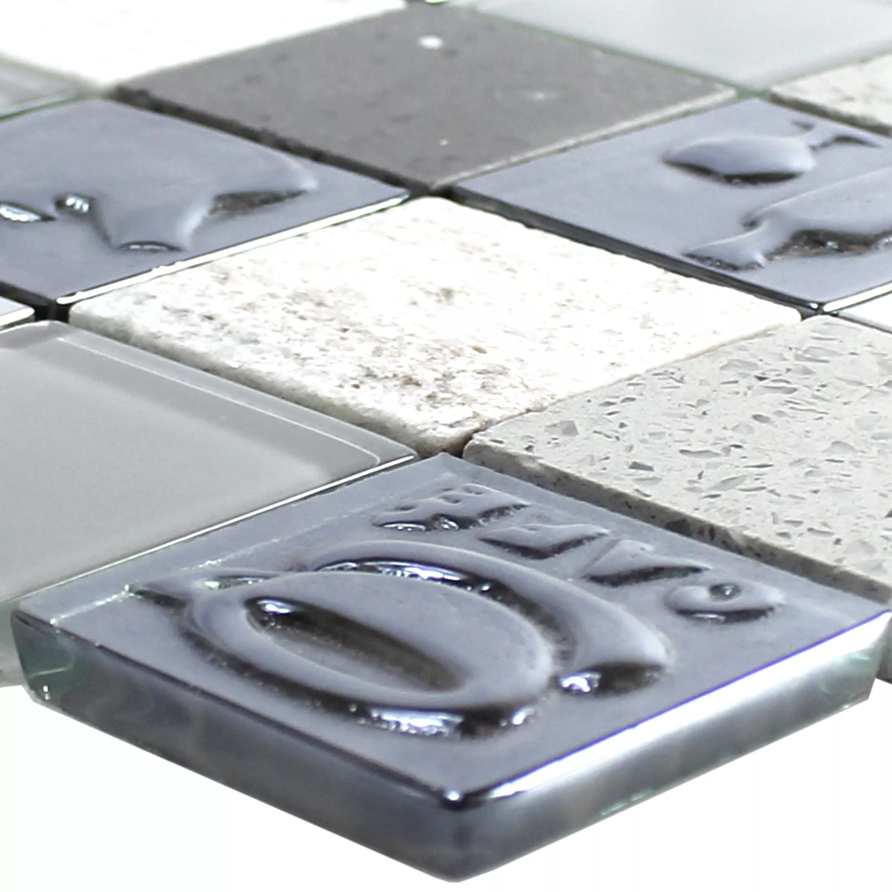 Sticlă Oțel Inoxidabil Piatră Naturală Plăci De Mozaic Emporia Gri Argint Sticlă Oțel Inoxidabil Piatră Naturală Plăci De Mozaic Emporia Gri Argint