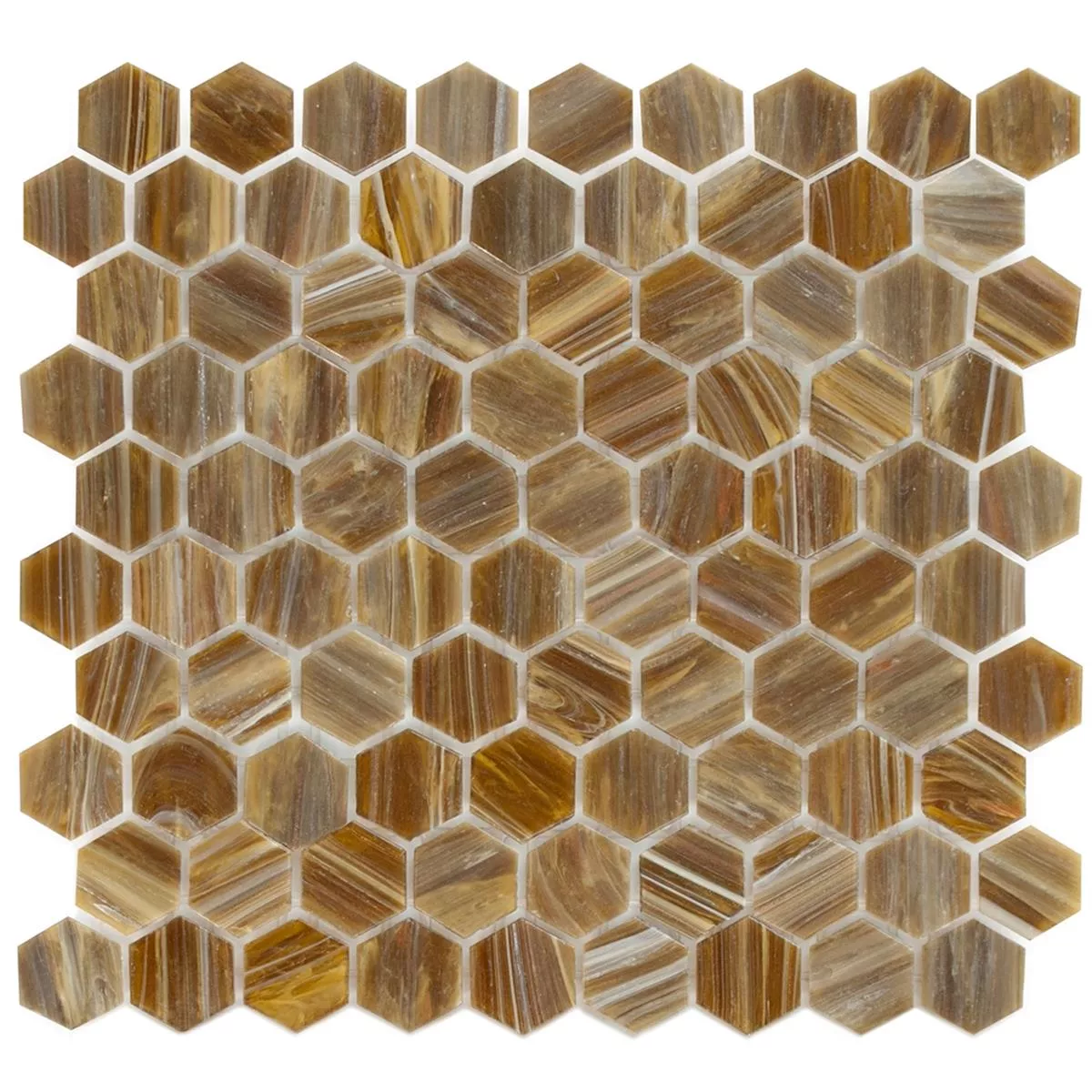 Mozaic De Sticlă Gresie Trend-Vi Hexagonal 282 Bronz Maro