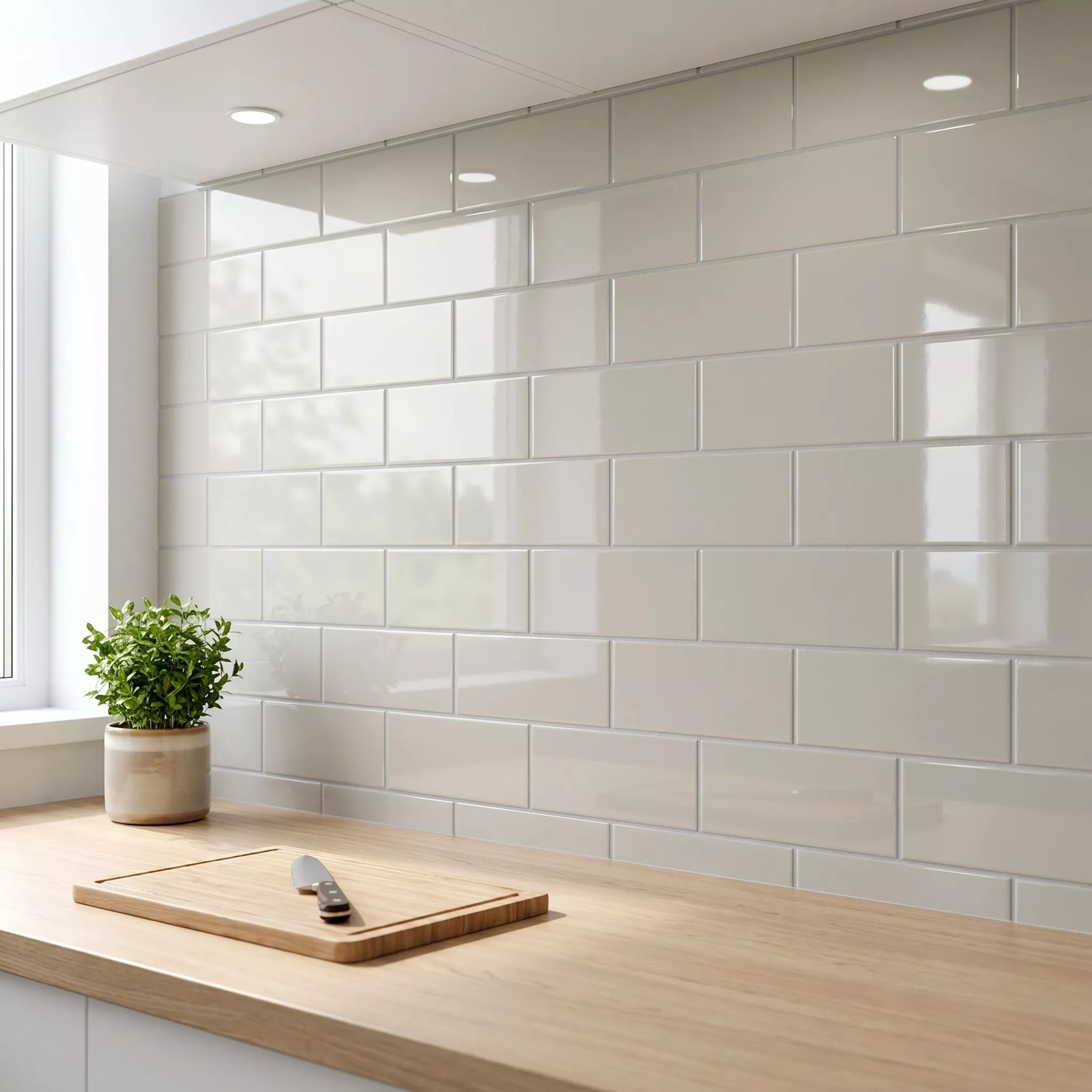 Tigla de metrou Gri Strălucitor 10x20 cm Fără Fațetă Avebury Light Grey