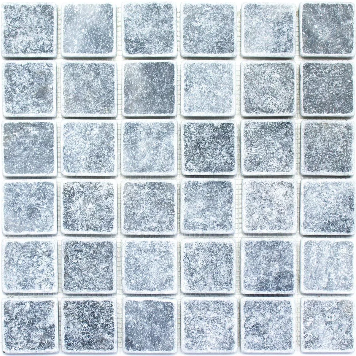 Marmură Plăci De Mozaic Bardiglio Negru Gri 48