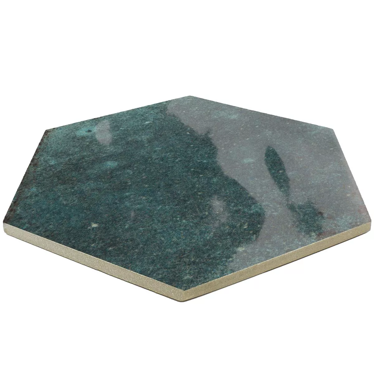 Plăci Ceramice Pentru Pereti Arosa Strălucitor Ondulat Hexagon Albastru Pacific 17,3x15cm