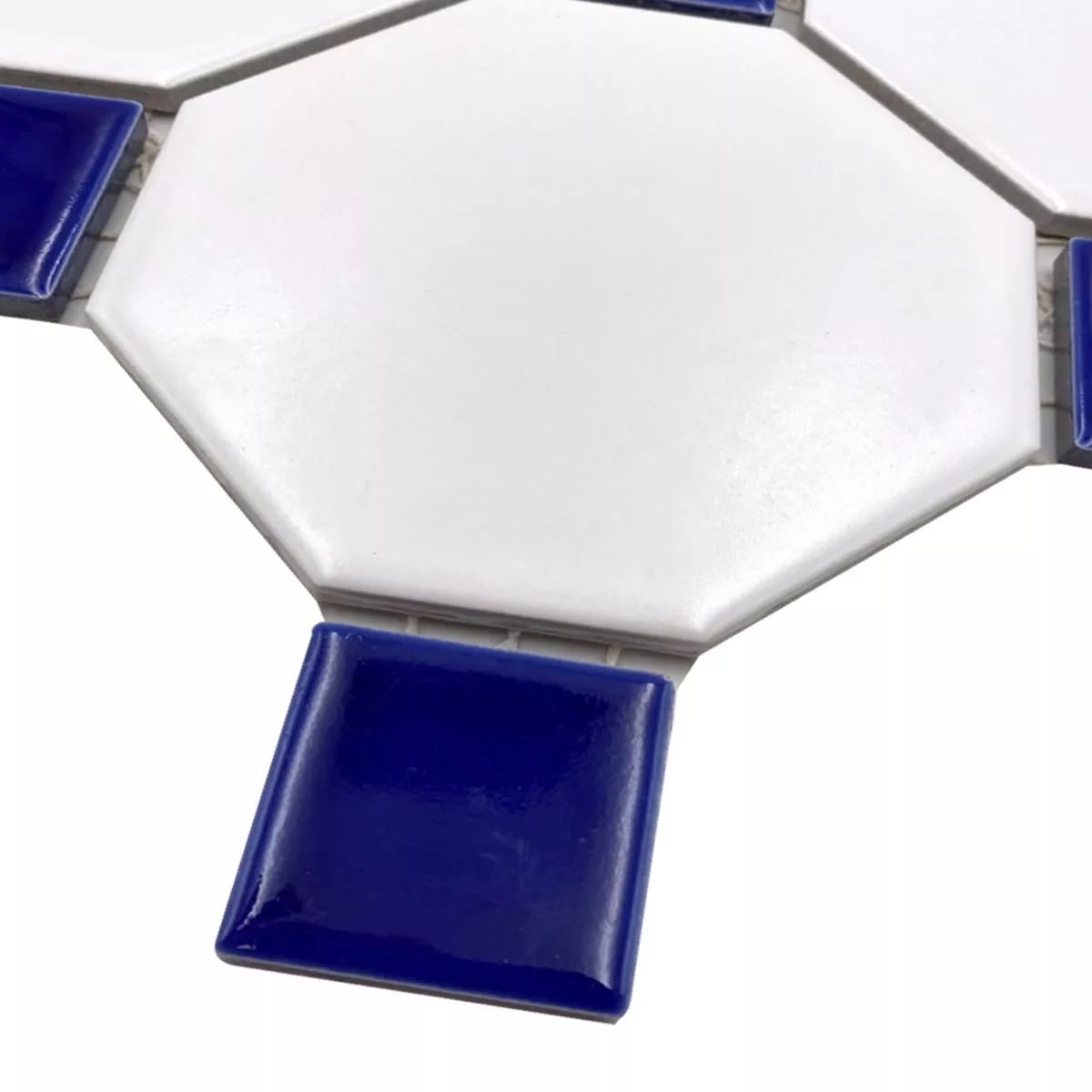 Ceramică Plăci De Mozaic Octogon Belami Alb Albastru