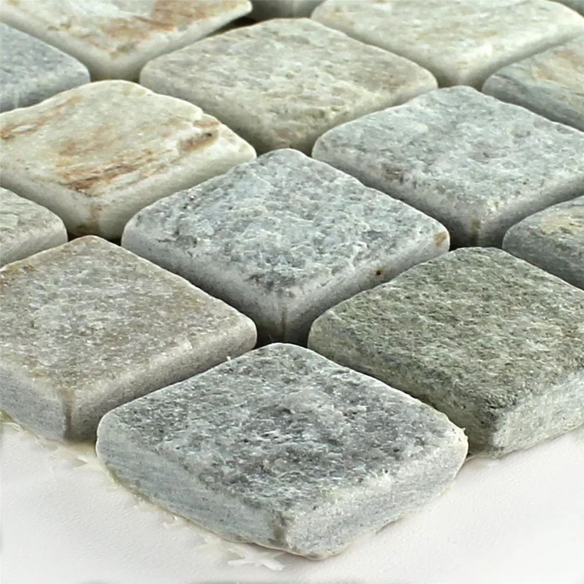 Piatră Naturală Cuarțit Plăci De Mozaic Bej Gri 22x22mm