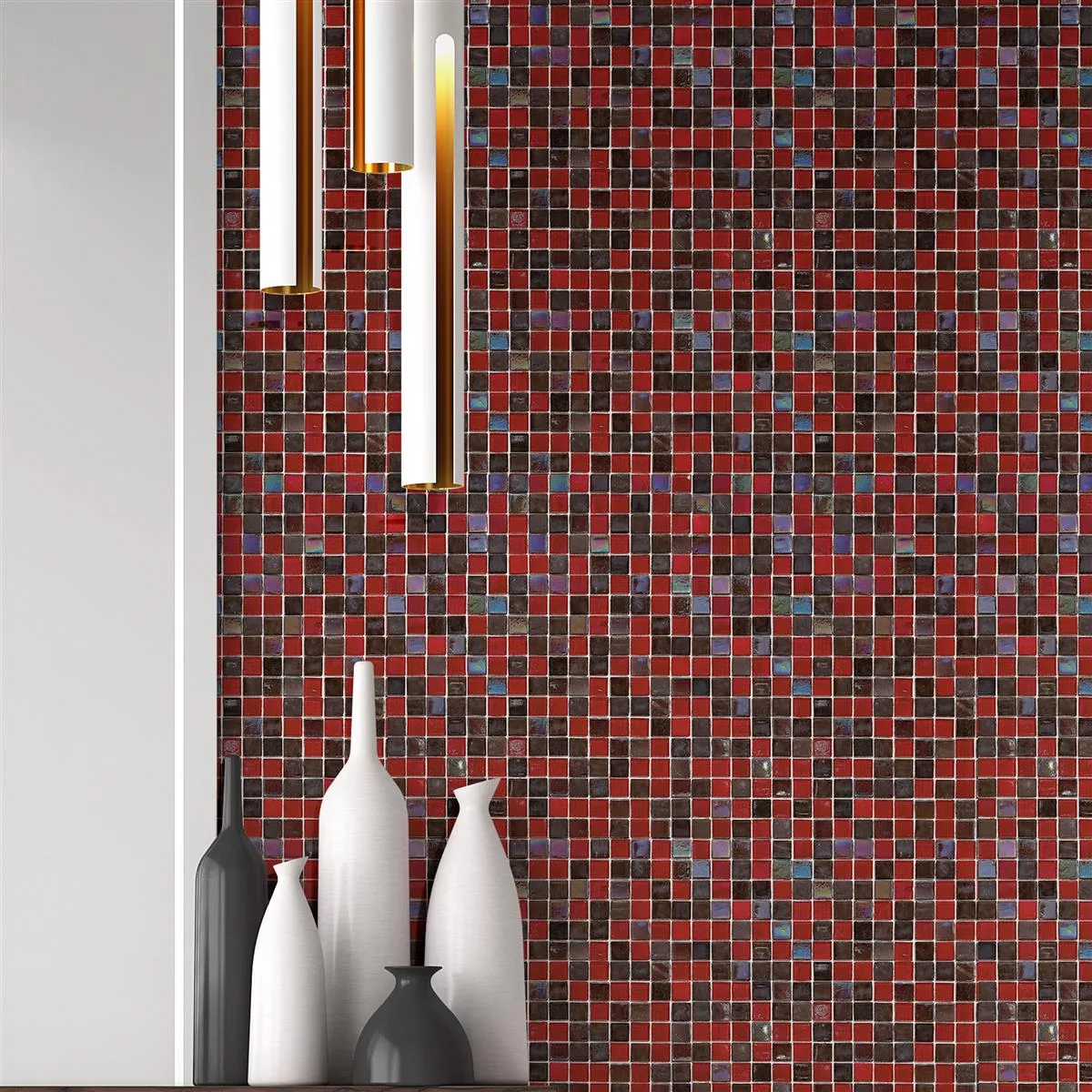 Mozaic De Sticlă Gresie Salsa Roșu Negru