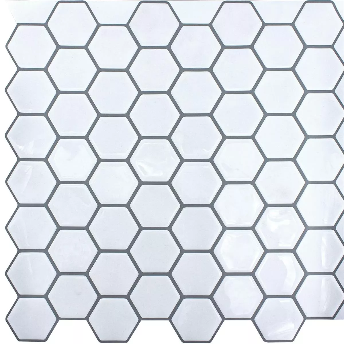 Vinil Plăci De Mozaic Edinburg Hexagon Alb Autoadeziv