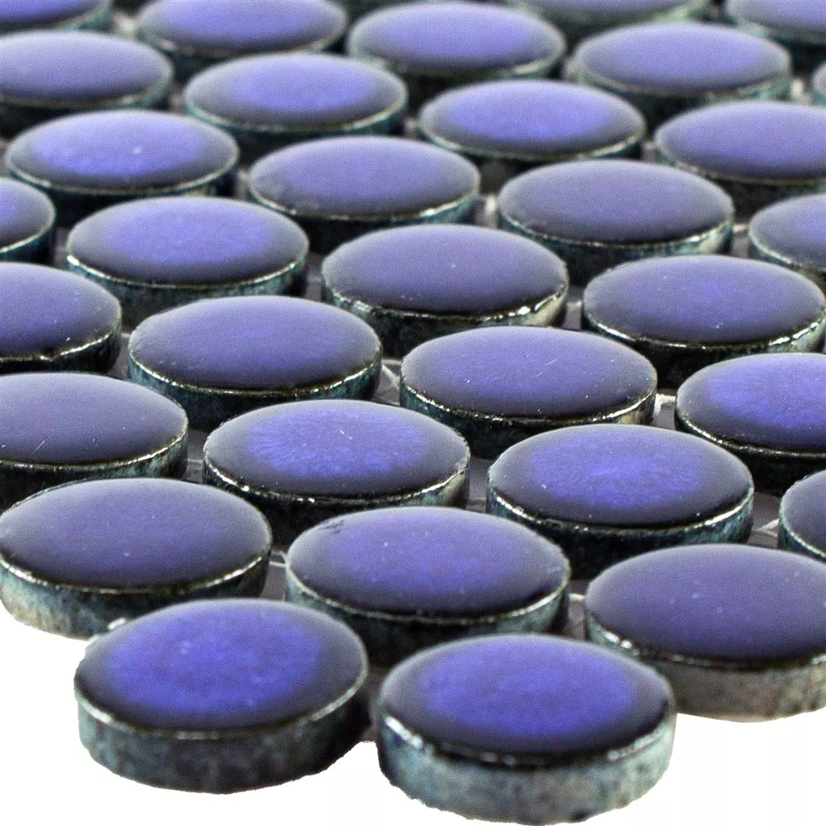 Mozaic Ceramic Gresie Joplin Buton În Jurul Albastru Cobalt