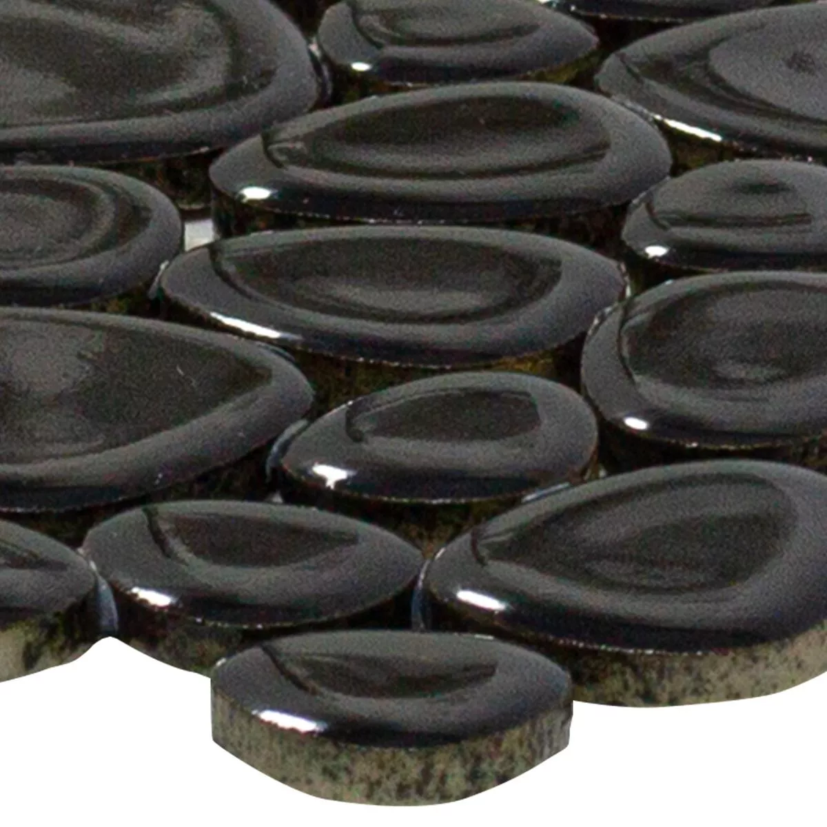 Ceramică Pietricele Mozaic Sabah Negru Strălucitor