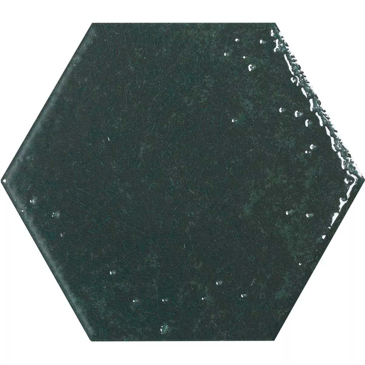 Plăci Ceramice Pentru Pereti Lara Strălucitor Ondulat 13x15cm Hexagon Verde