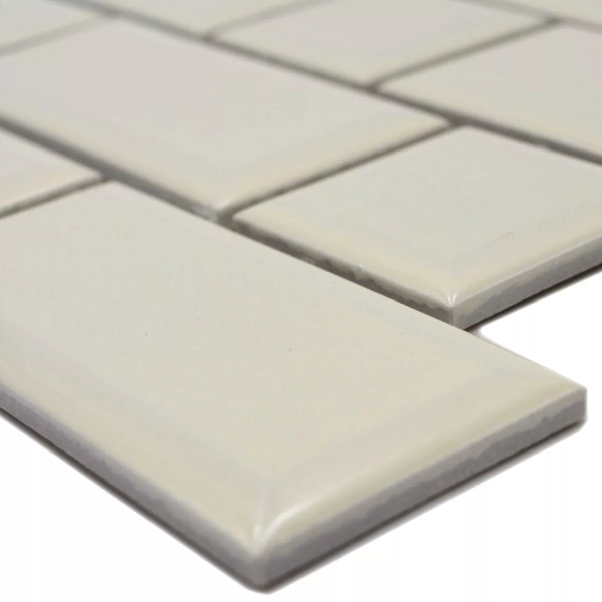 Mozaic Ceramic Gresie Indra Metro Fațetă Fildeş