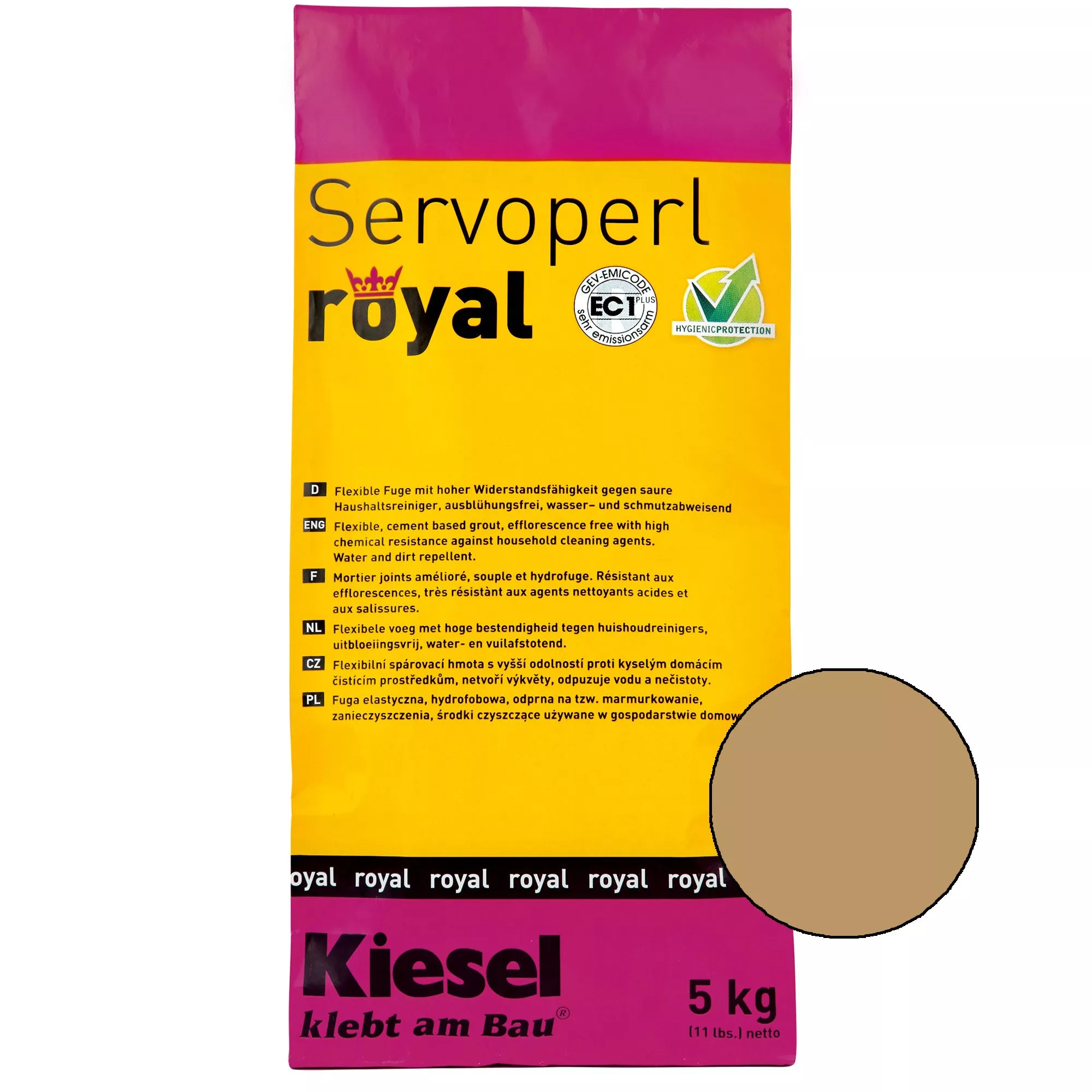 Kiesel Servoperl royal - compus pentru rosturi - 5 kg maro deschis