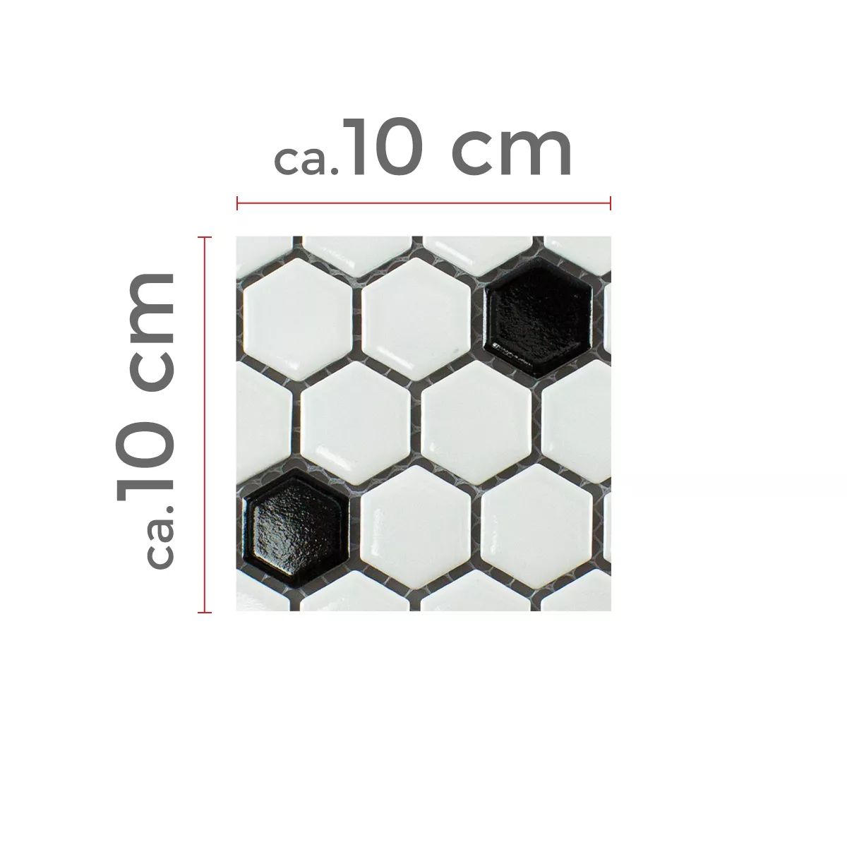 Model din Ceramică Tiglă De Mozaic Hexagon Chaplin Negru Alb