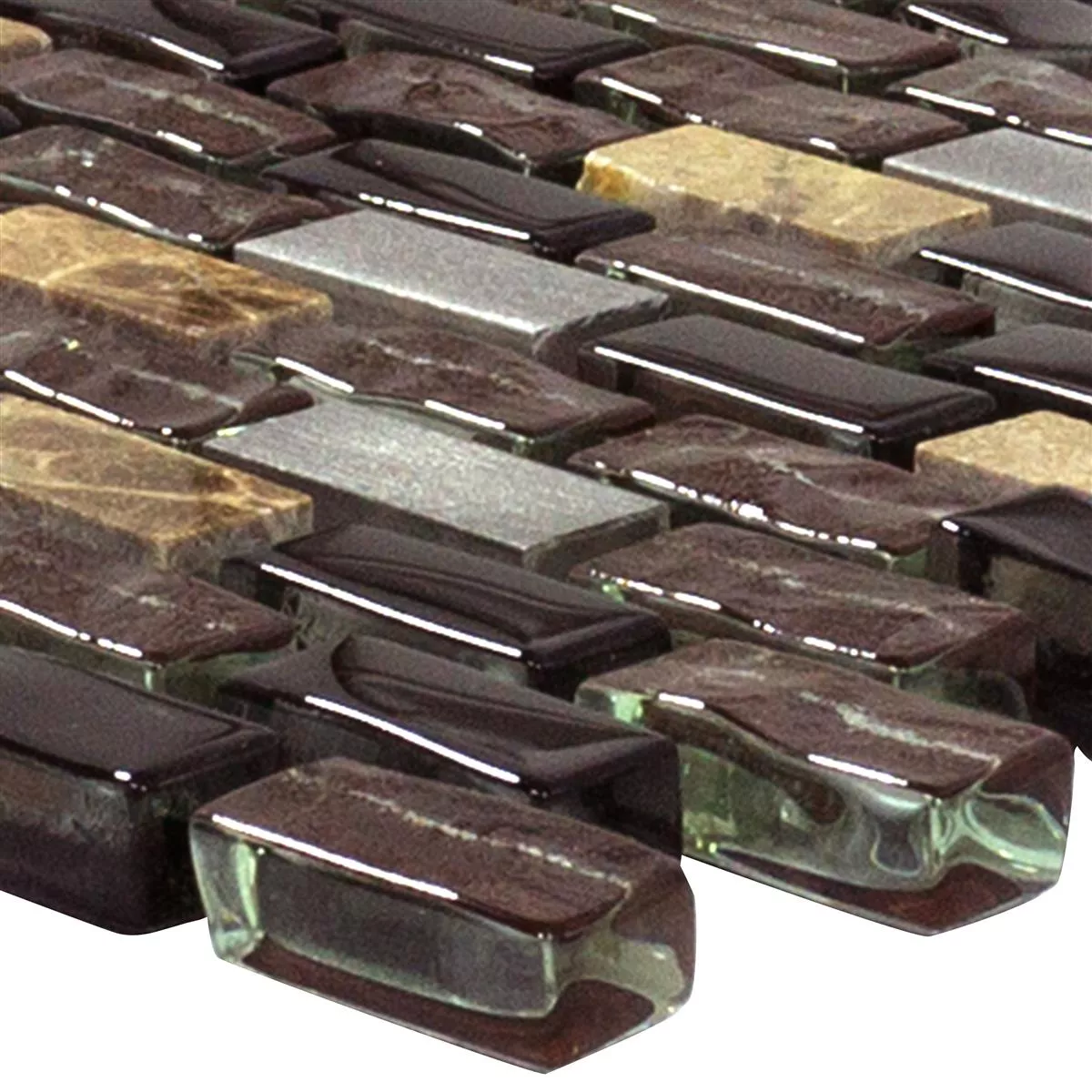 Sticlă Marmură Aluminiu Plăci De Mozaic Patterson Maro Mix Sticlă Marmură Aluminiu Plăci De Mozaic Patterson Maro Mix