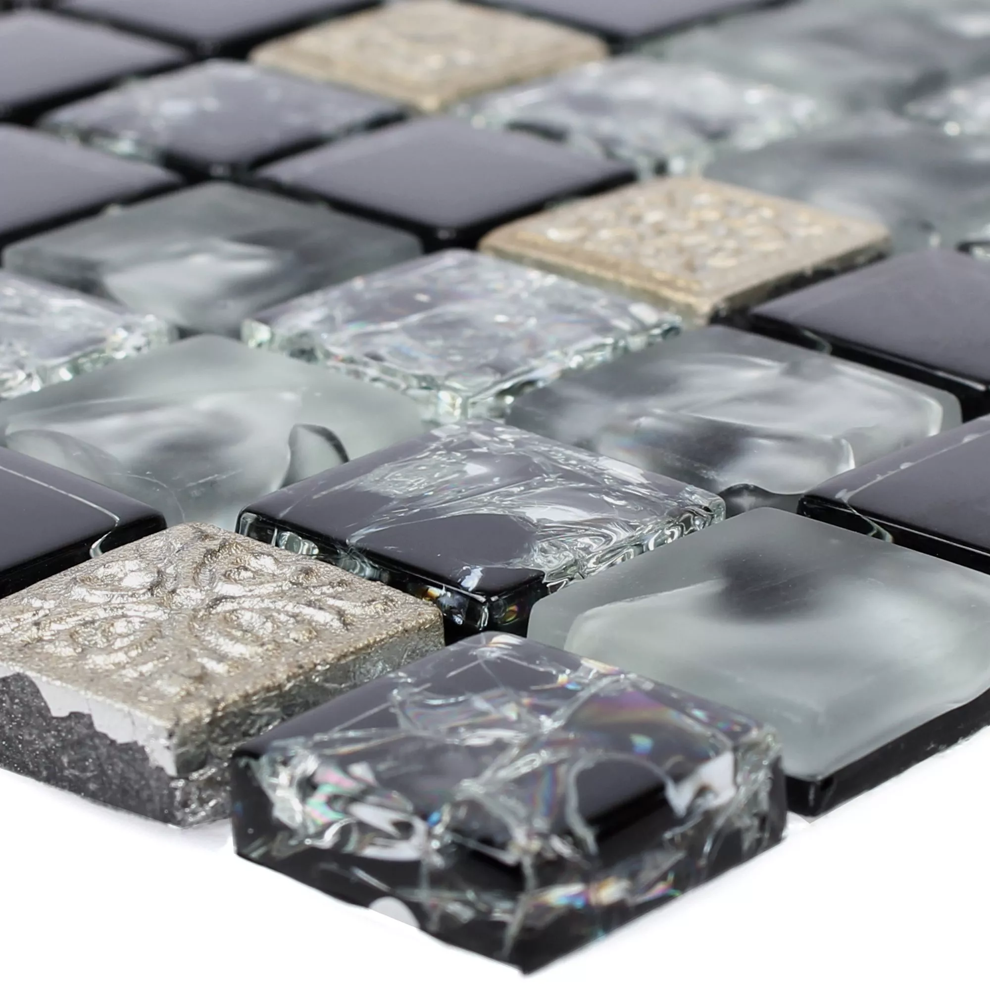 Sticlă Răşină Plăci De Mozaic Bogardus Negru Mix Sticlă Răşină Plăci De Mozaic Bogardus Negru Mix